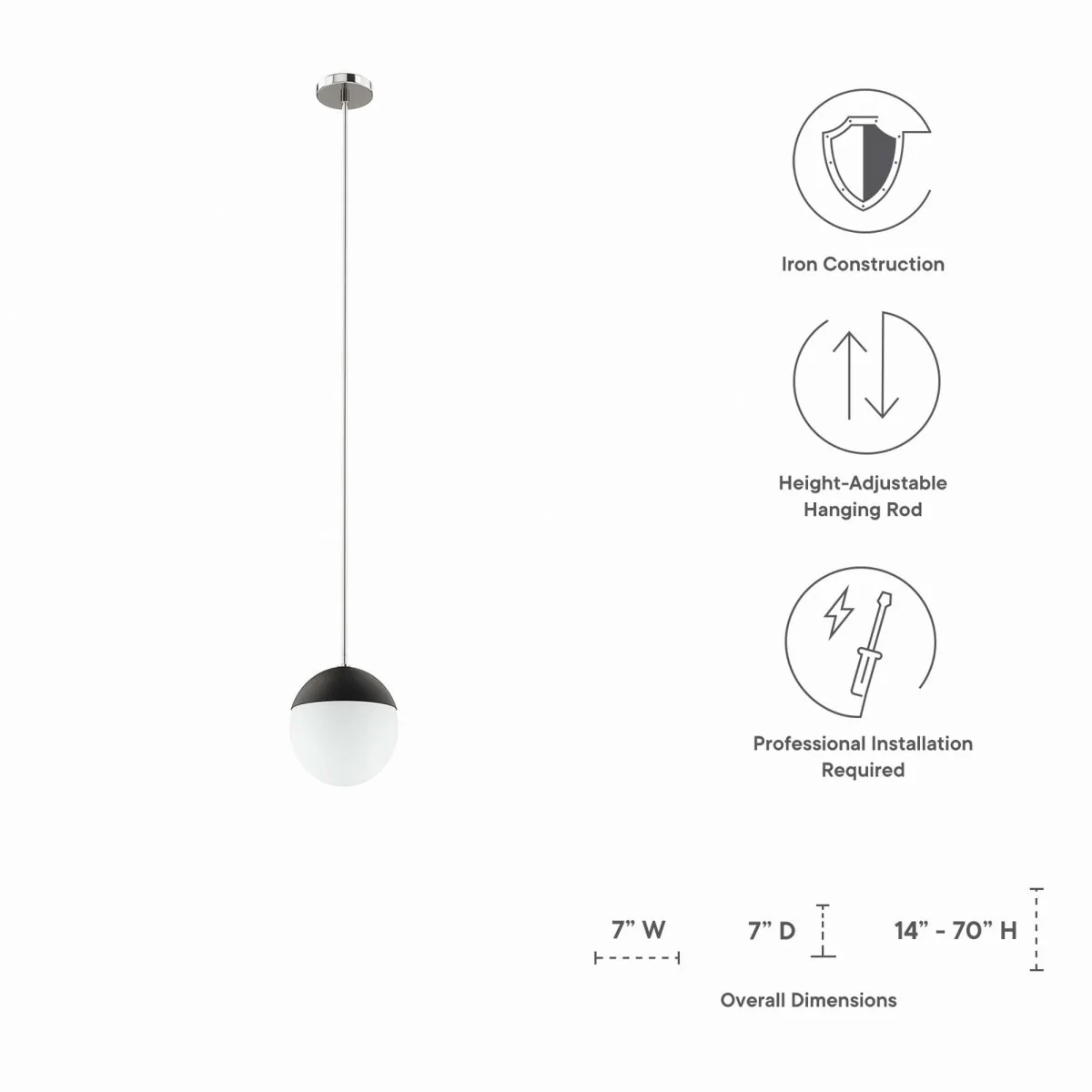 1-Light Opal Glass Pendant Lamp — Modern Minimalist Ceiling Light Fixture - Image 11