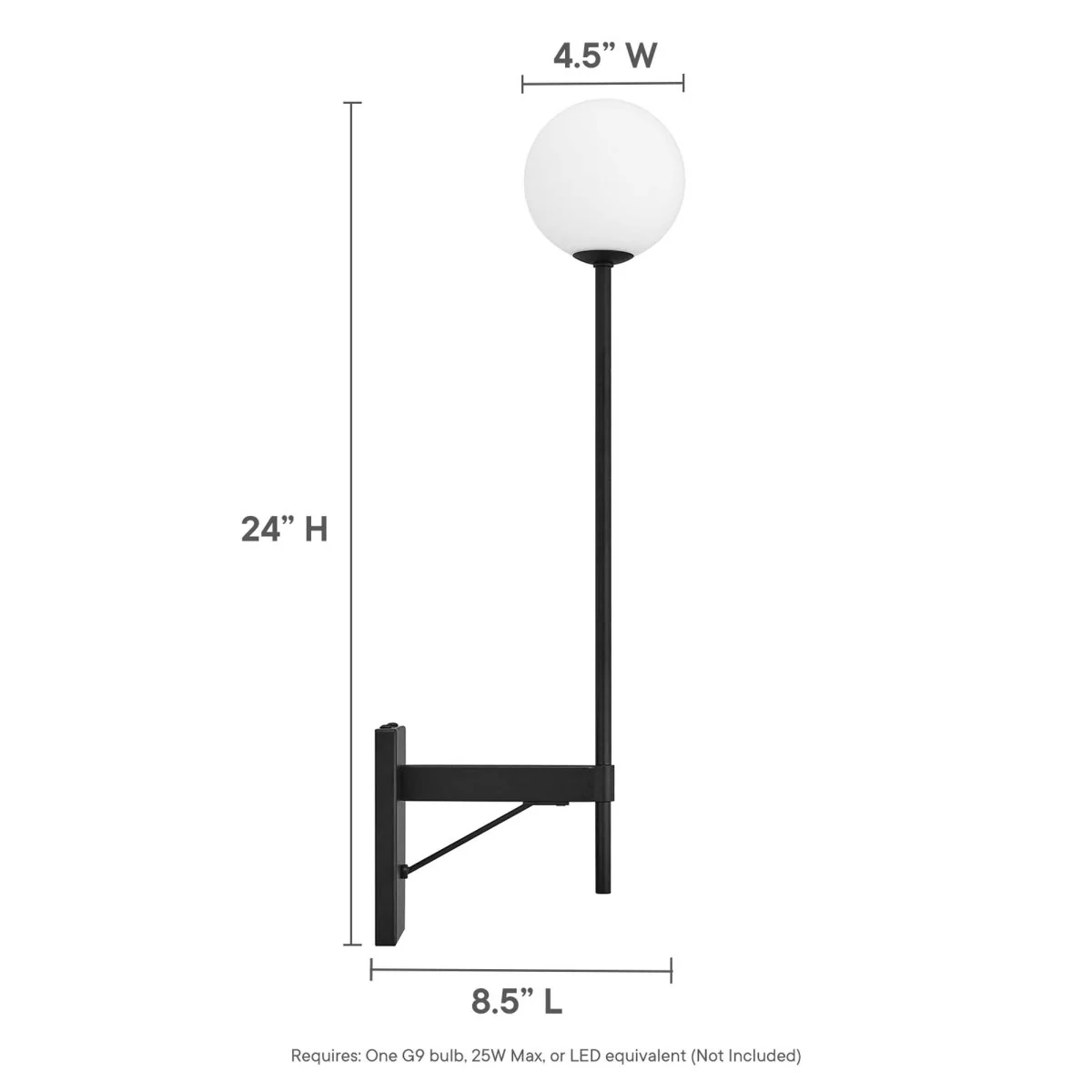 1-Light Opal White Globe Wall Sconce – Modern Minimalist Vanity Lighting Fixture - Image 4