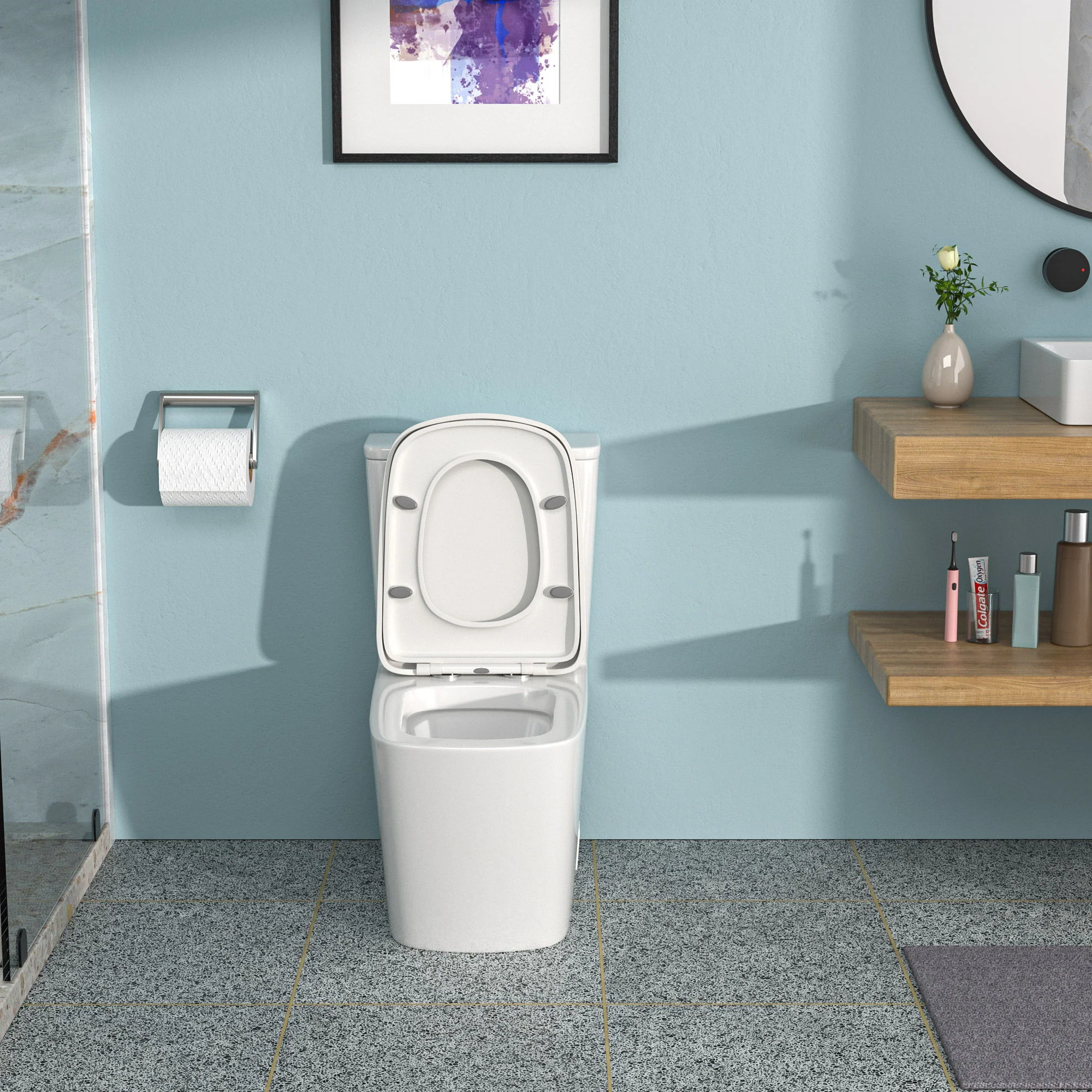 1 Piece Toilet & Dual Flush And Soft Closing Seat - White - Image 6