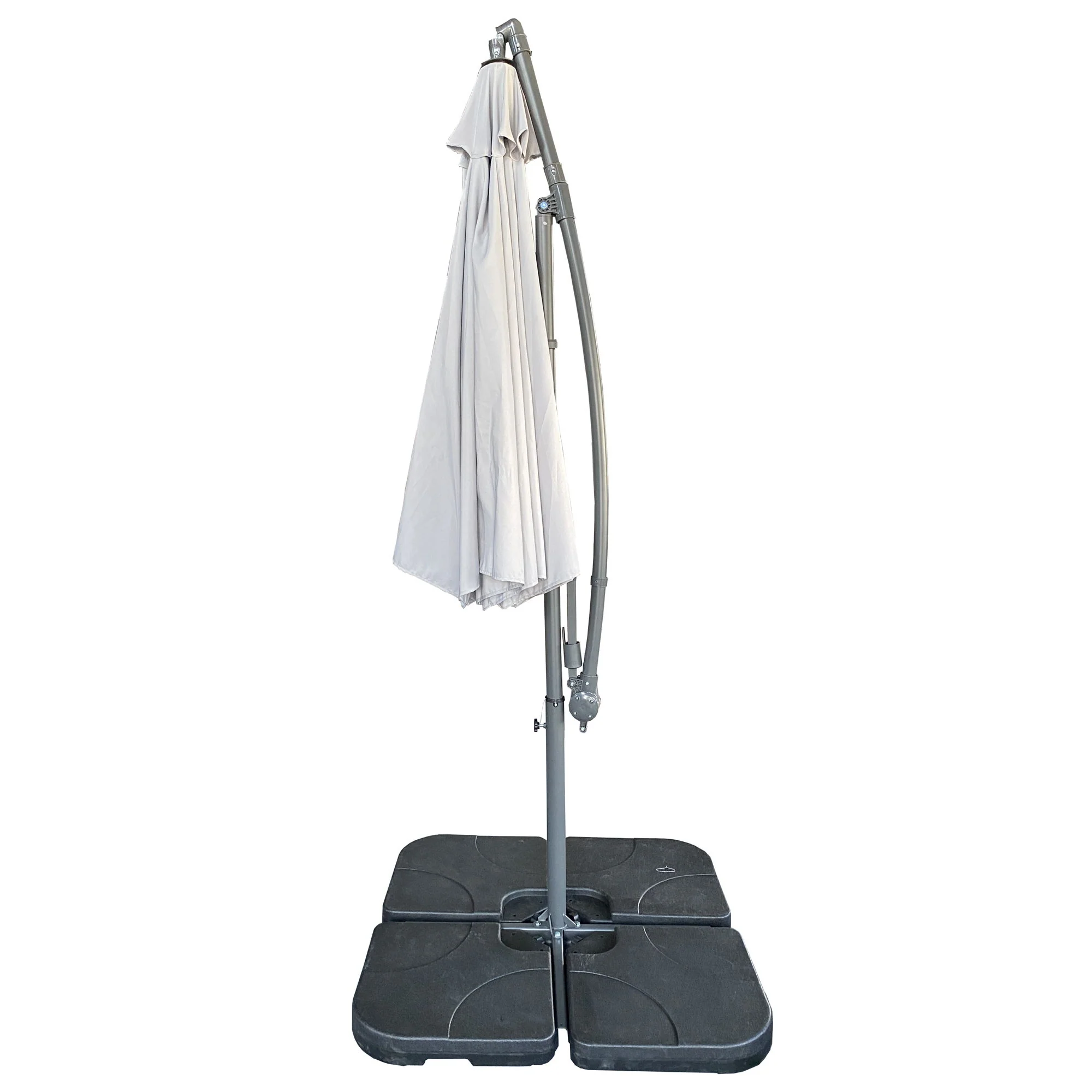 10 Ft Offset Cantilever Patio Umbrella With Crank And Tilt Adjustment For Pool, Deck, And Garden - Gray - Image 8