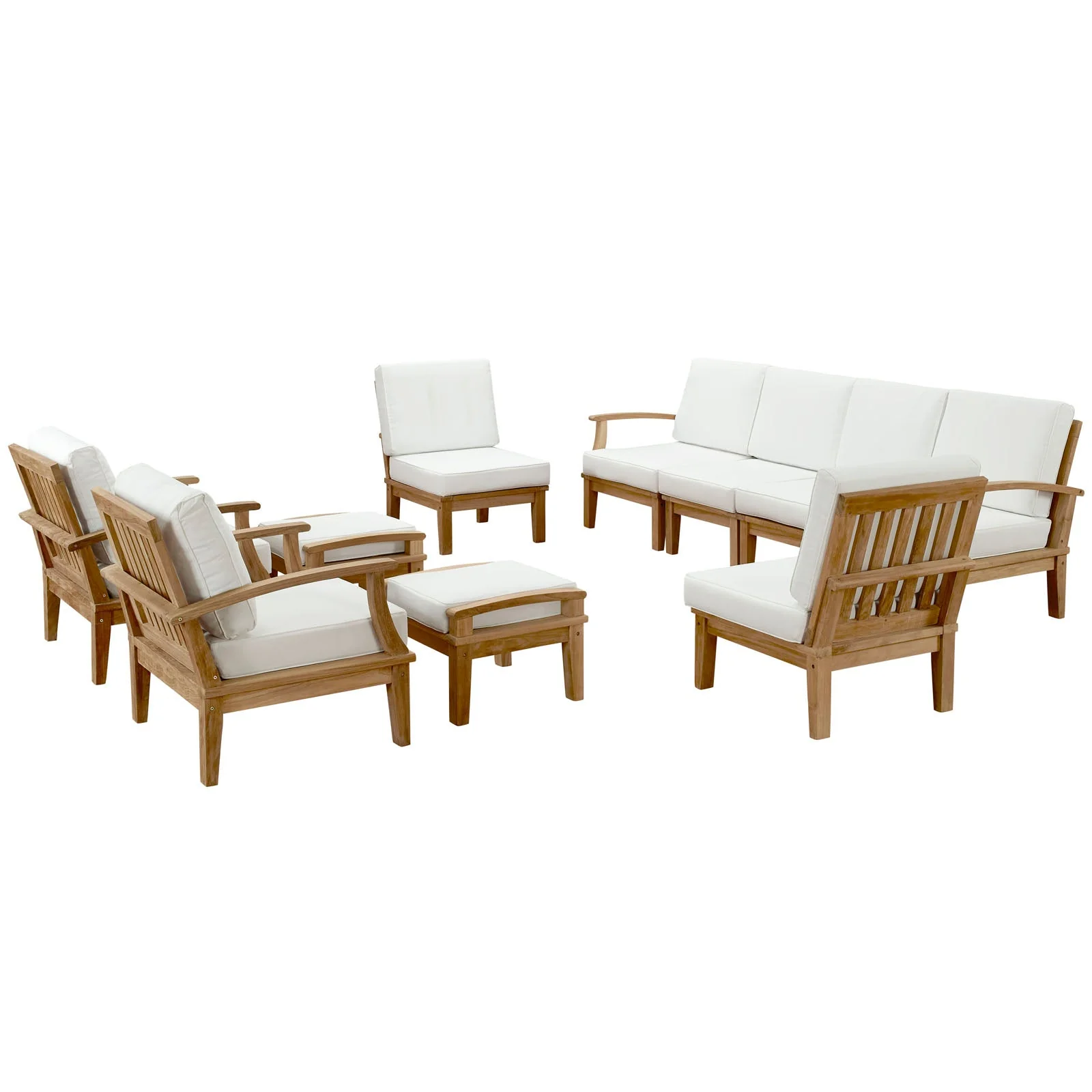 10-Piece Outdoor Teak Wood Patio Seating Set - Image 23