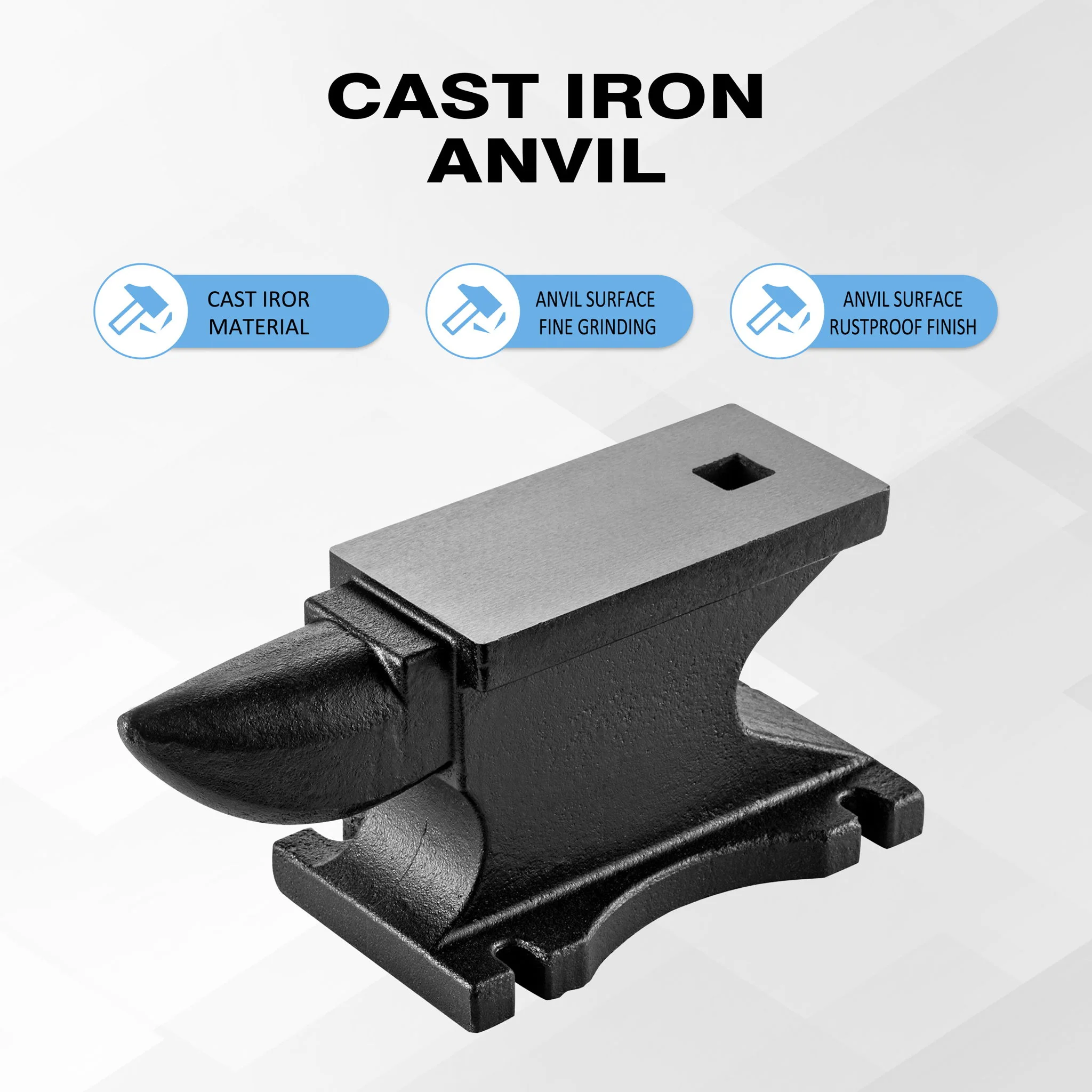 100 Lbs Single Horn Anvilб Counterop And Stable Base - Black - Image 4
