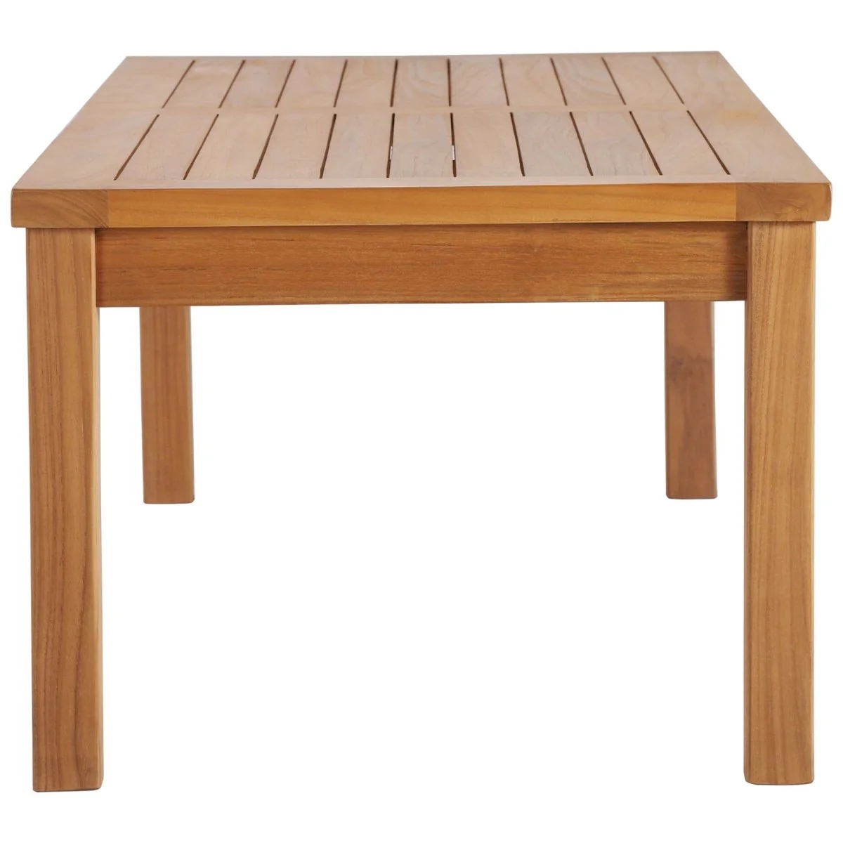 103" 4-Piece Natural Teak Wood Outdoor Furniture Set with White Cushions - Image 12