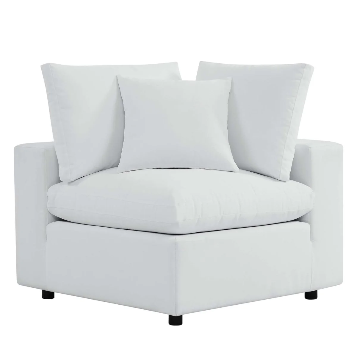 109" 4-Piece White Outdoor Patio Sectional Sofa with Sunbrella Cushions - Image 6