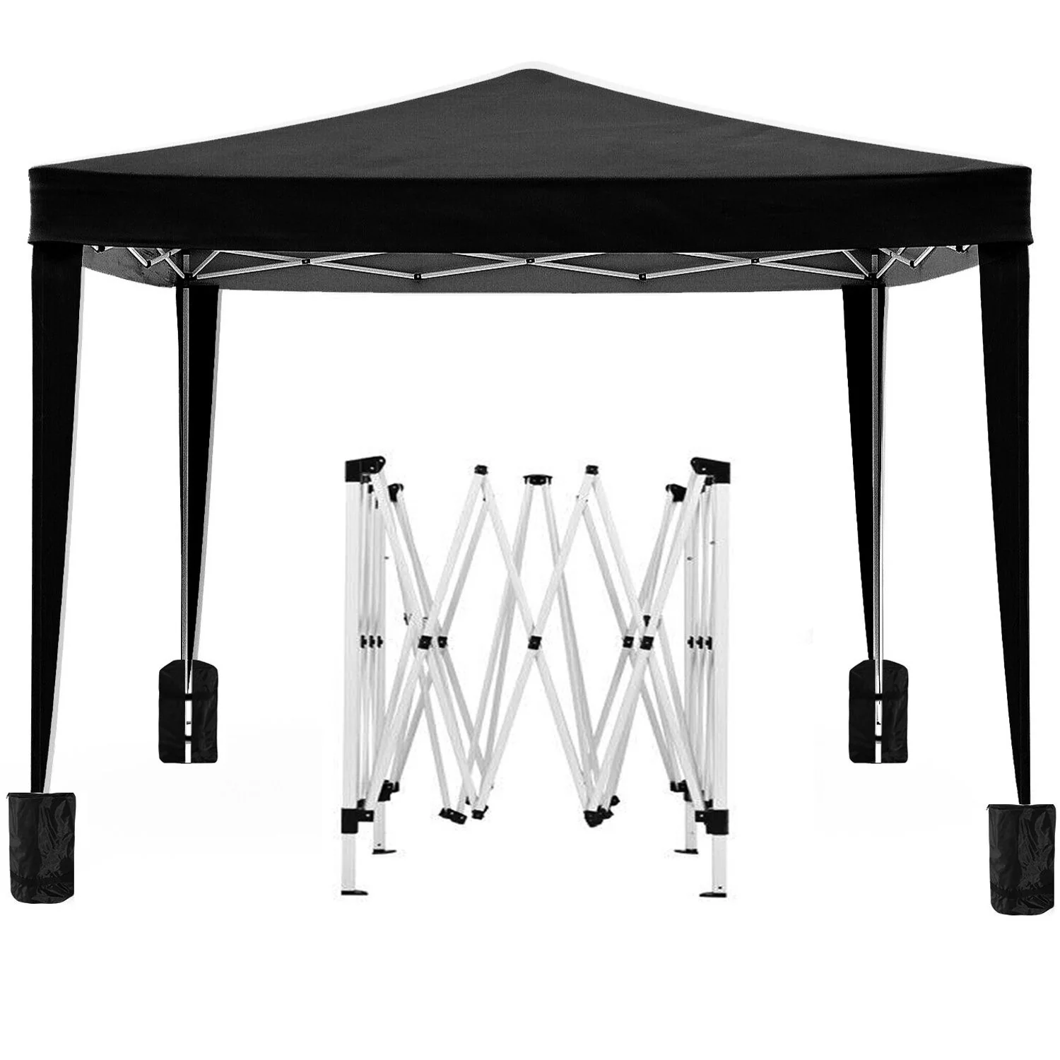 10'X10' Folding Canopy With 4 Removable Sidewalls Outdoor Event Shelter UPF 50+ Gazebo Portable Tents For Parties Beach Camping Wedding Ez Pop Up Canopy 4 Pieces Weight Bag + Carry Bag - Image 10
