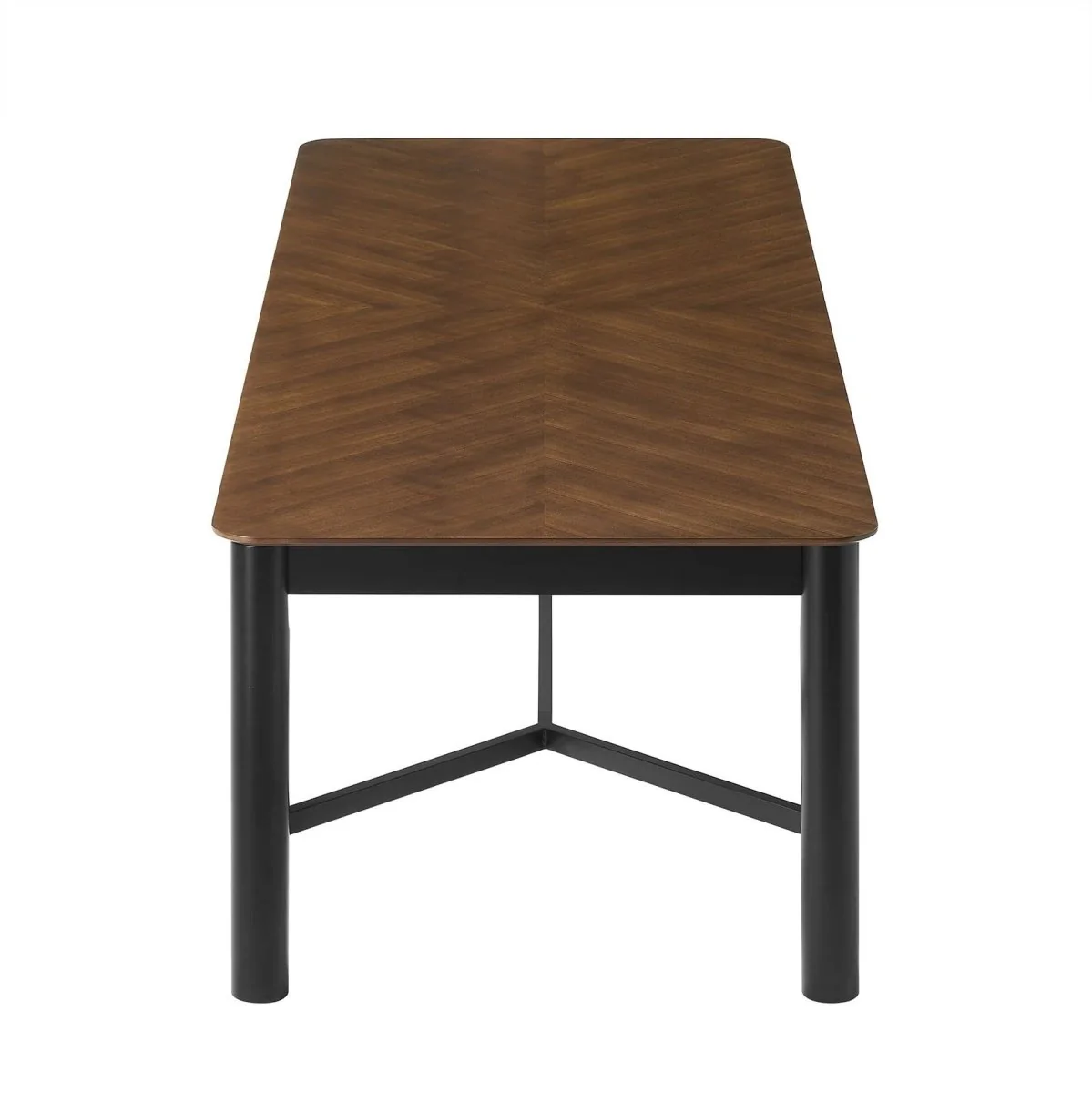 110 Inch Walnut Chevron Wood Dining Table - Image 5