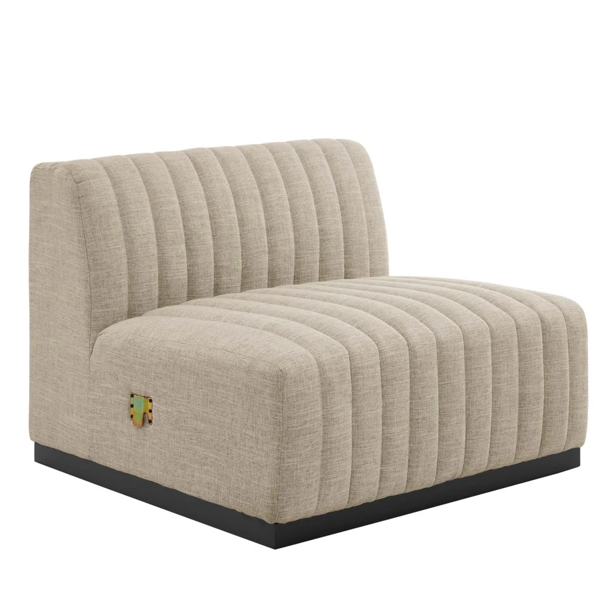 114 Inch Channel Tufted Fabric 5-Piece L-Shaped Sectional Sofa - Image 5