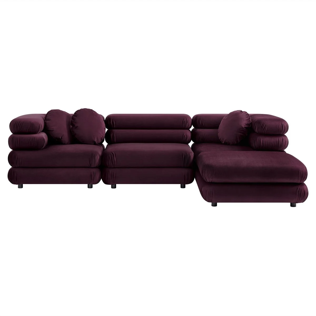 114 Inch Jubilee Performance Velvet 4-Piece Modular Sectional Sofa with Ottoman - Image 23