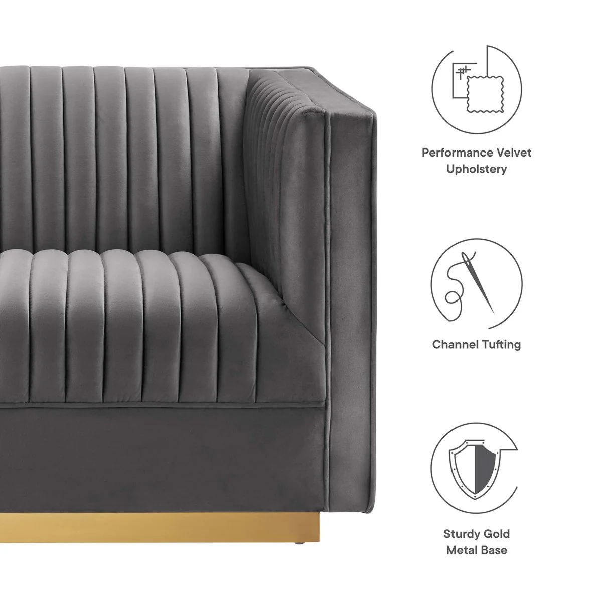 118 Inch Channel Tufted Performance Velvet 4-Piece Modular Sectional - Image 10