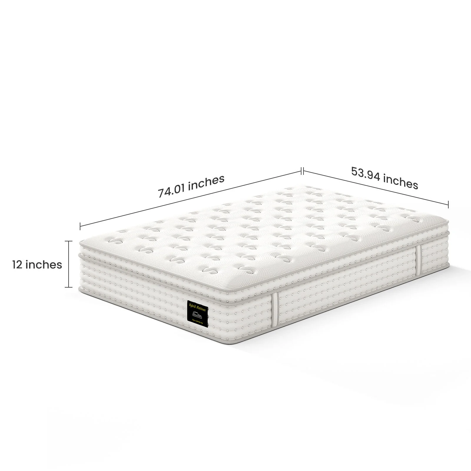 12'' Hybrid Mattress, Memory Foam & Pocket Springs For Pressure Relief - Image 2