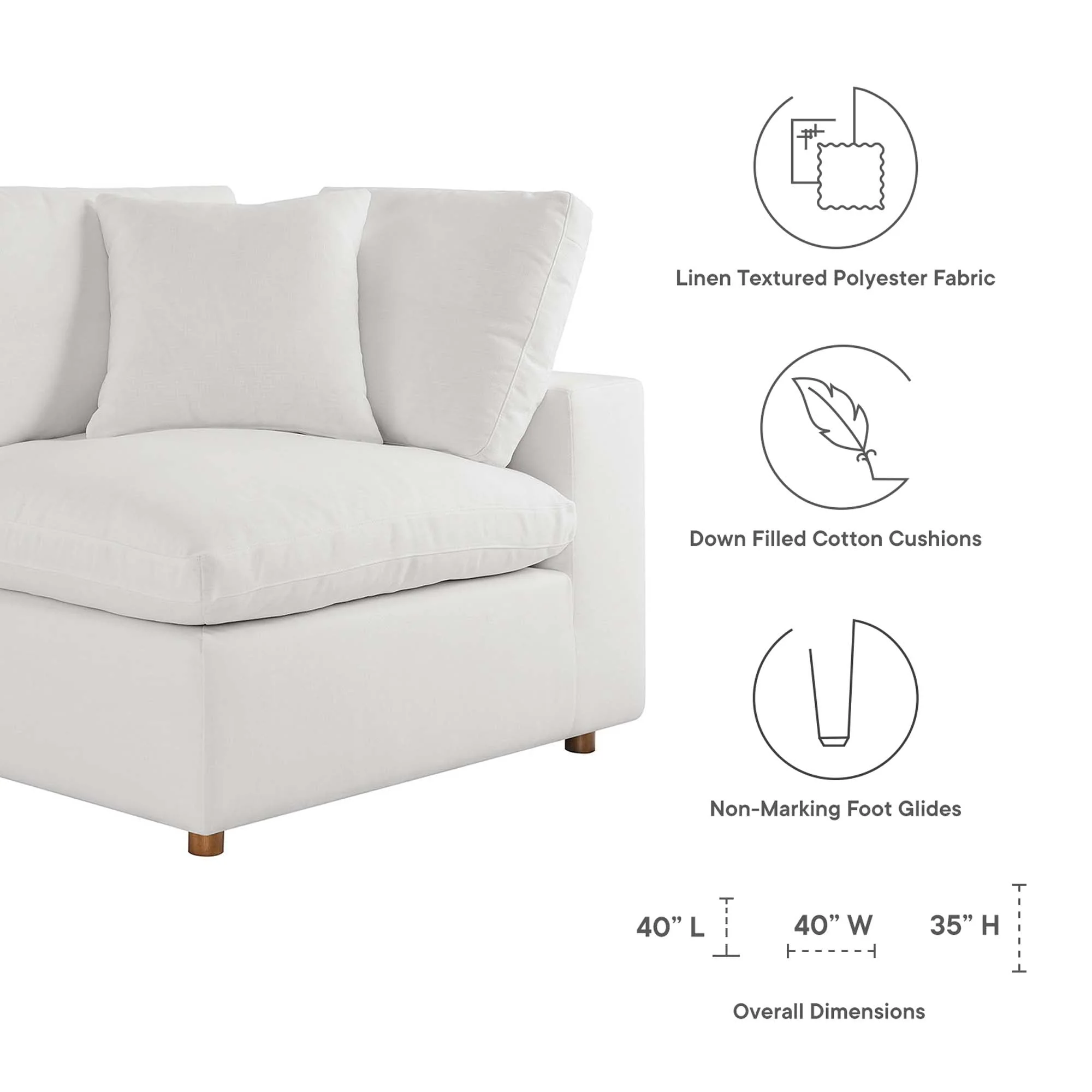 120 Inch Down Filled Overstuffed 6-Piece Sectional Sofa - Image 16