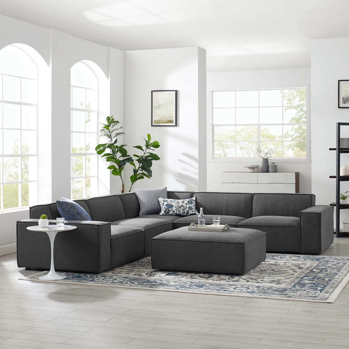 122.5 Inch Restore Upholstered Fabric 6-Piece Sectional Sofa - Image 8