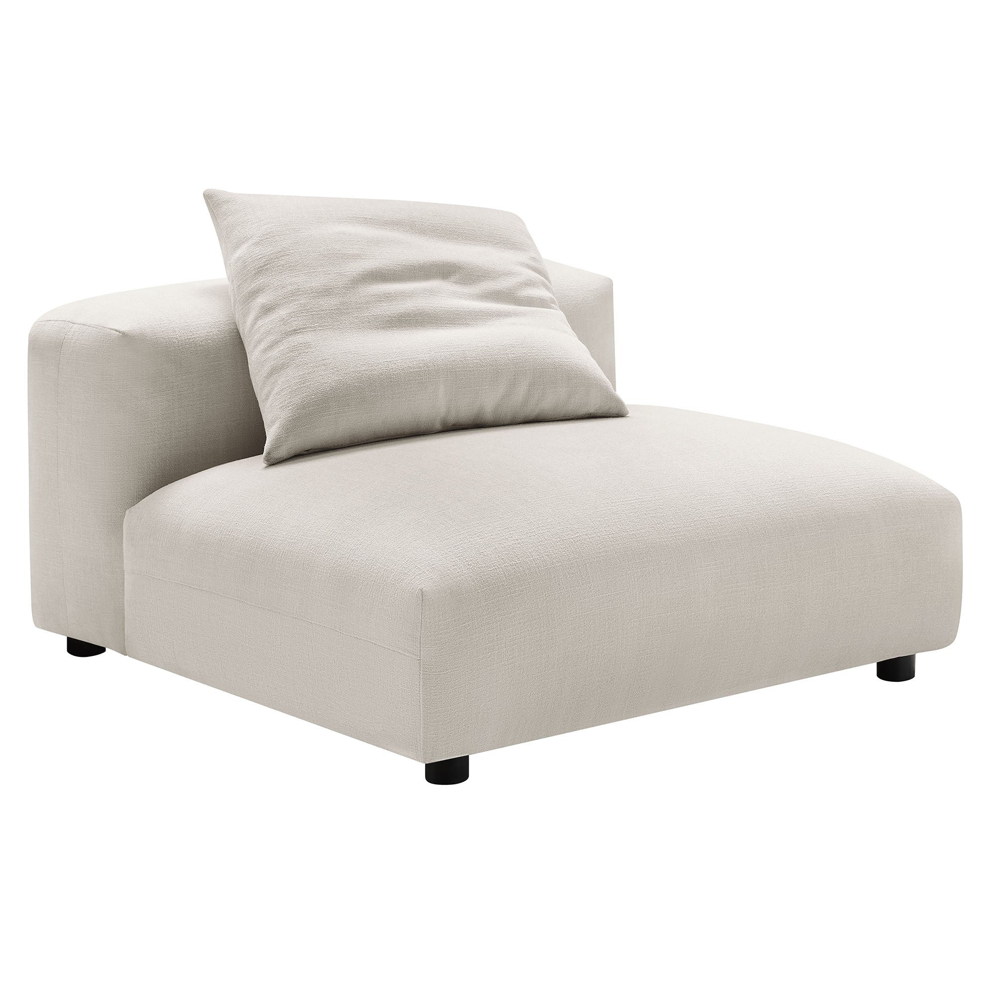 124 Inch 3-Piece Modular Textured Fabric Armless Sofa - Image 16