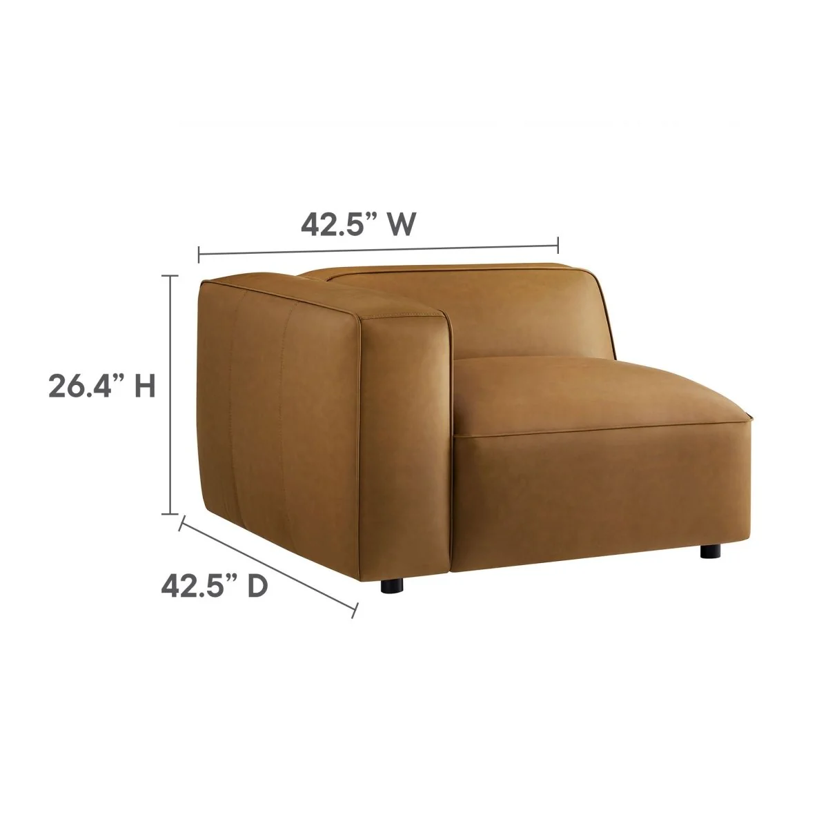 129 Inch Vegan Leather 3-Piece Modular Sectional Sofa - Image 3