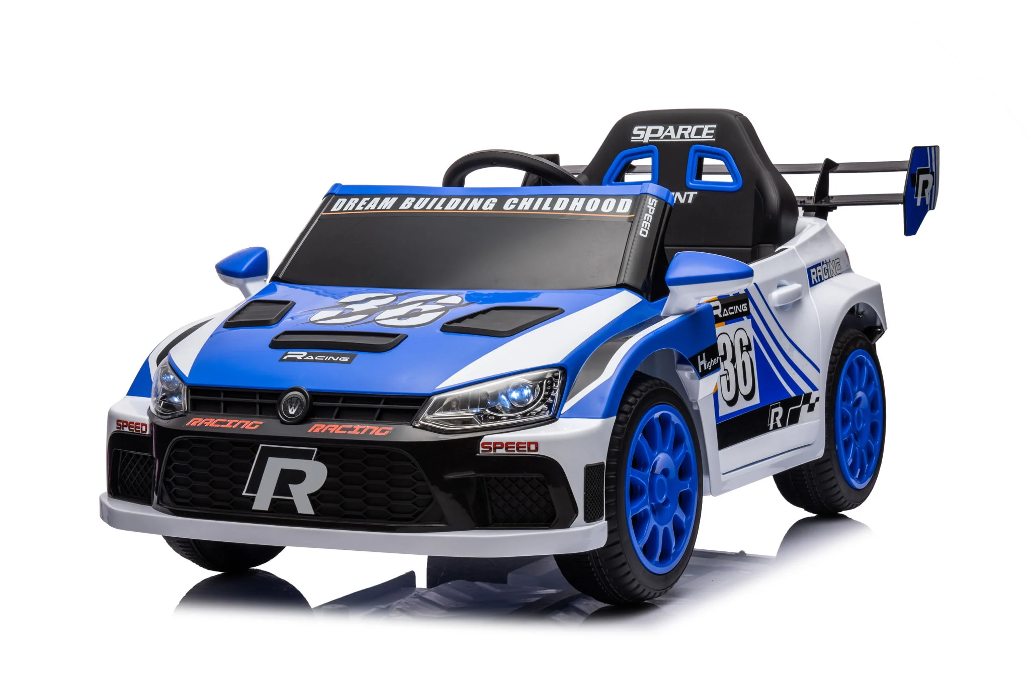 12V4A 20W*2 One Button Start, Forward And Backward, High And Low Speed, Music, Front Light, Power Display, Two Doors Can Open, 2.4G R / C, Seat Belt Four Wheel Absorber Kids Ride On Car - Image 14