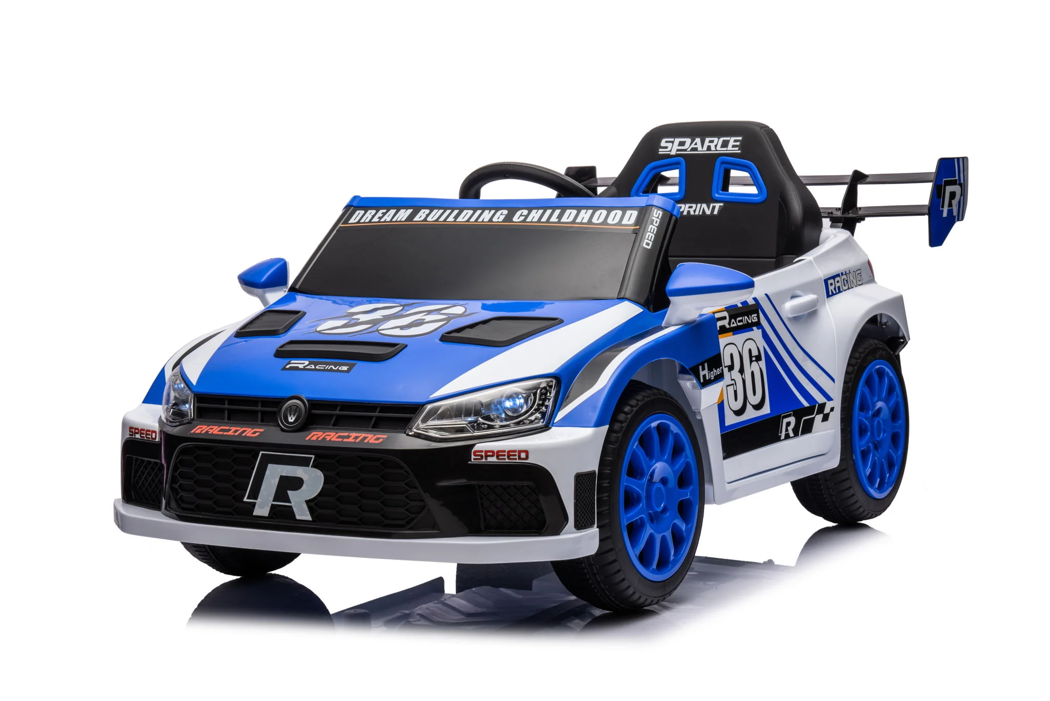 12V4A 20W*2 One Button Start, Forward And Backward, High And Low Speed, Music, Front Light, Power Display, Two Doors Can Open, 2.4G R / C, Seat Belt Four Wheel Absorber Kids Ride On Car - Image 20