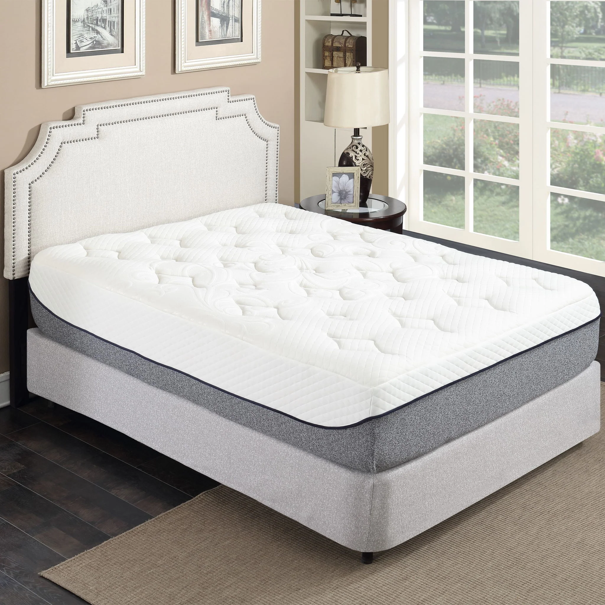 13" Ultra Plush Gel Memory Foam Mattress For Bed With Double Layered Jacquard Cover - Gray / White - King - Image 9