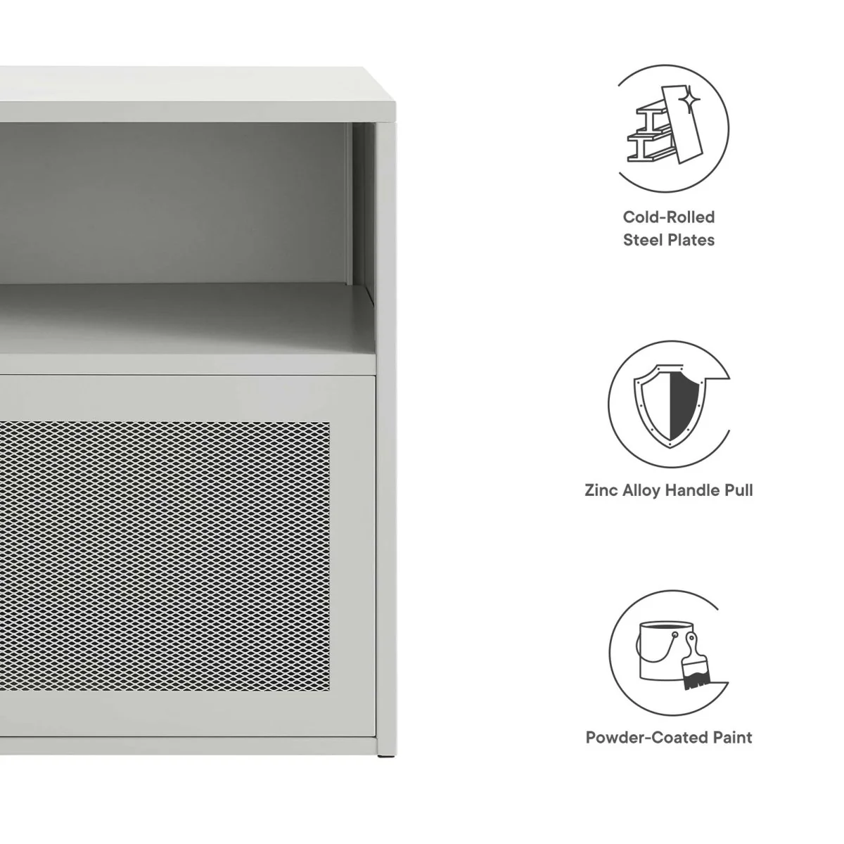 14" Modern Metal Wall Mount Nightstand - Image 2