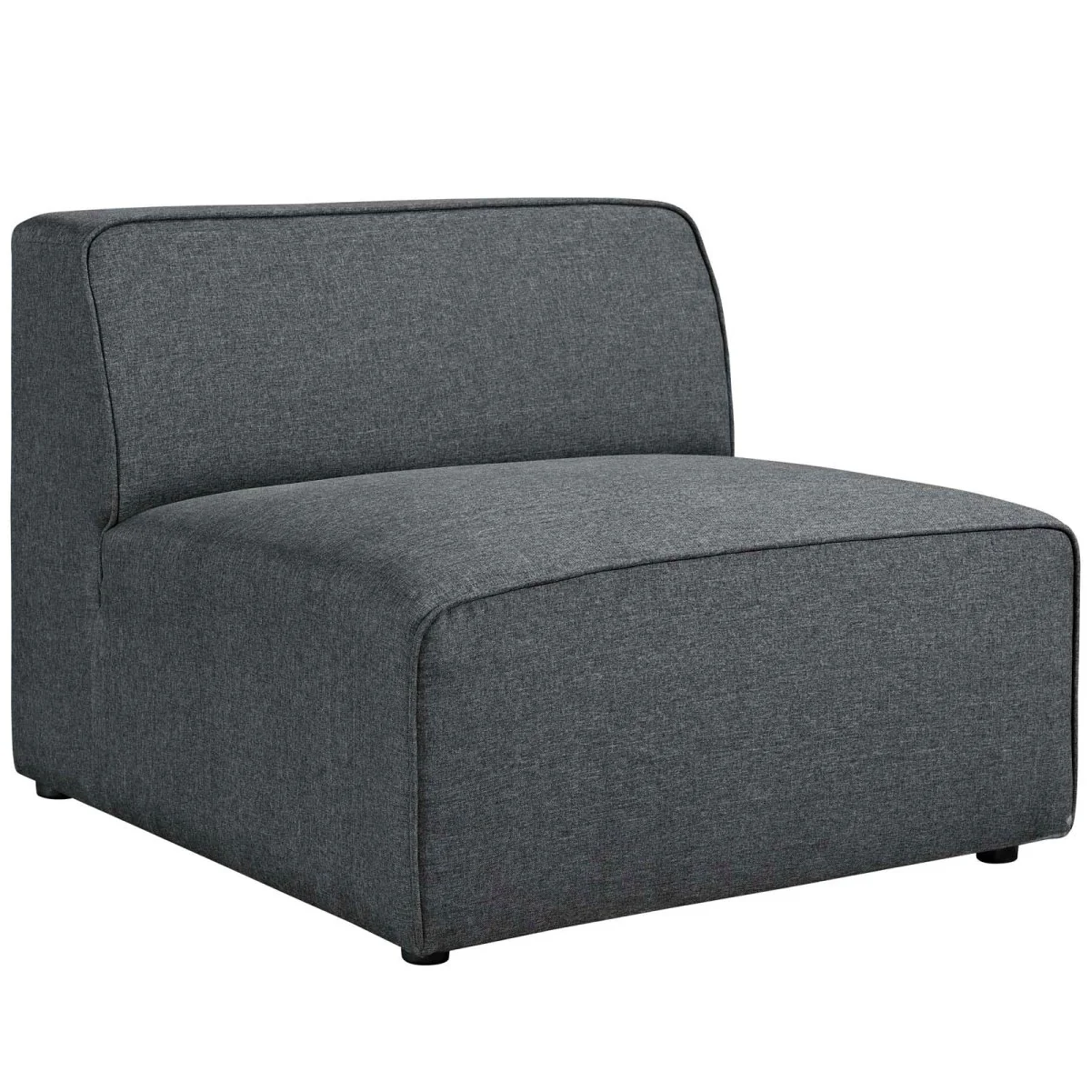 141-Inch Mingle Upholstered Fabric 7-Piece Modular Sectional Sofa in Gray - Image 2