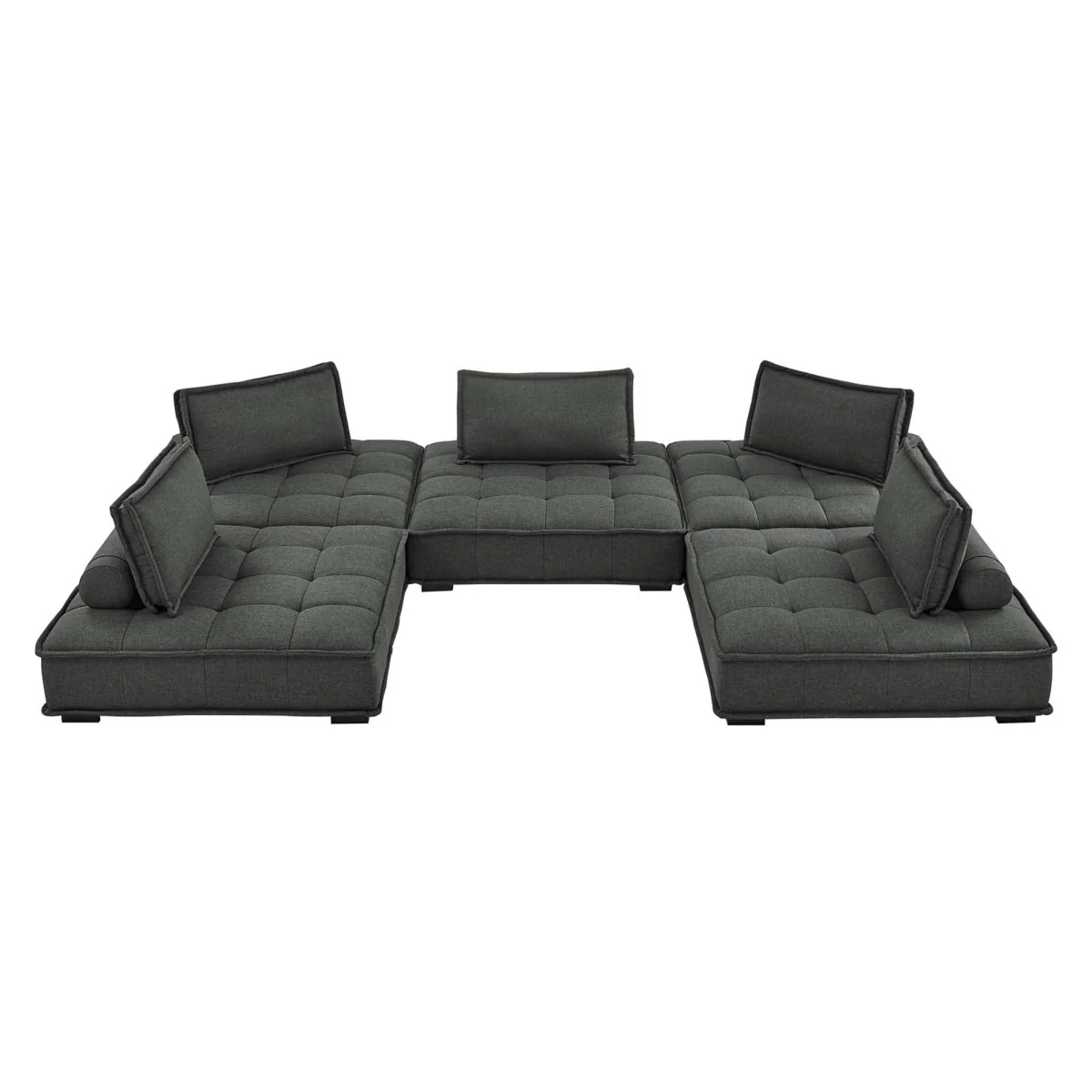 141 Inch Tufted Fabric 5-Piece Modular Sectional Sofa - Image 22