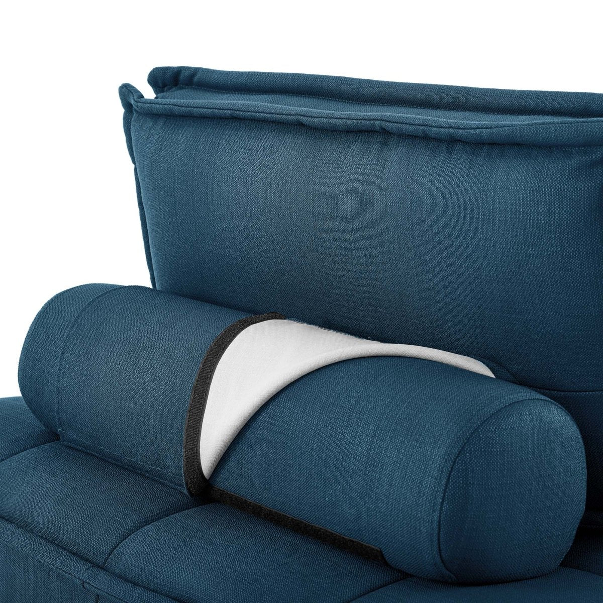 141 Inch Tufted Fabric 5-Piece Modular Sectional Sofa - Image 8