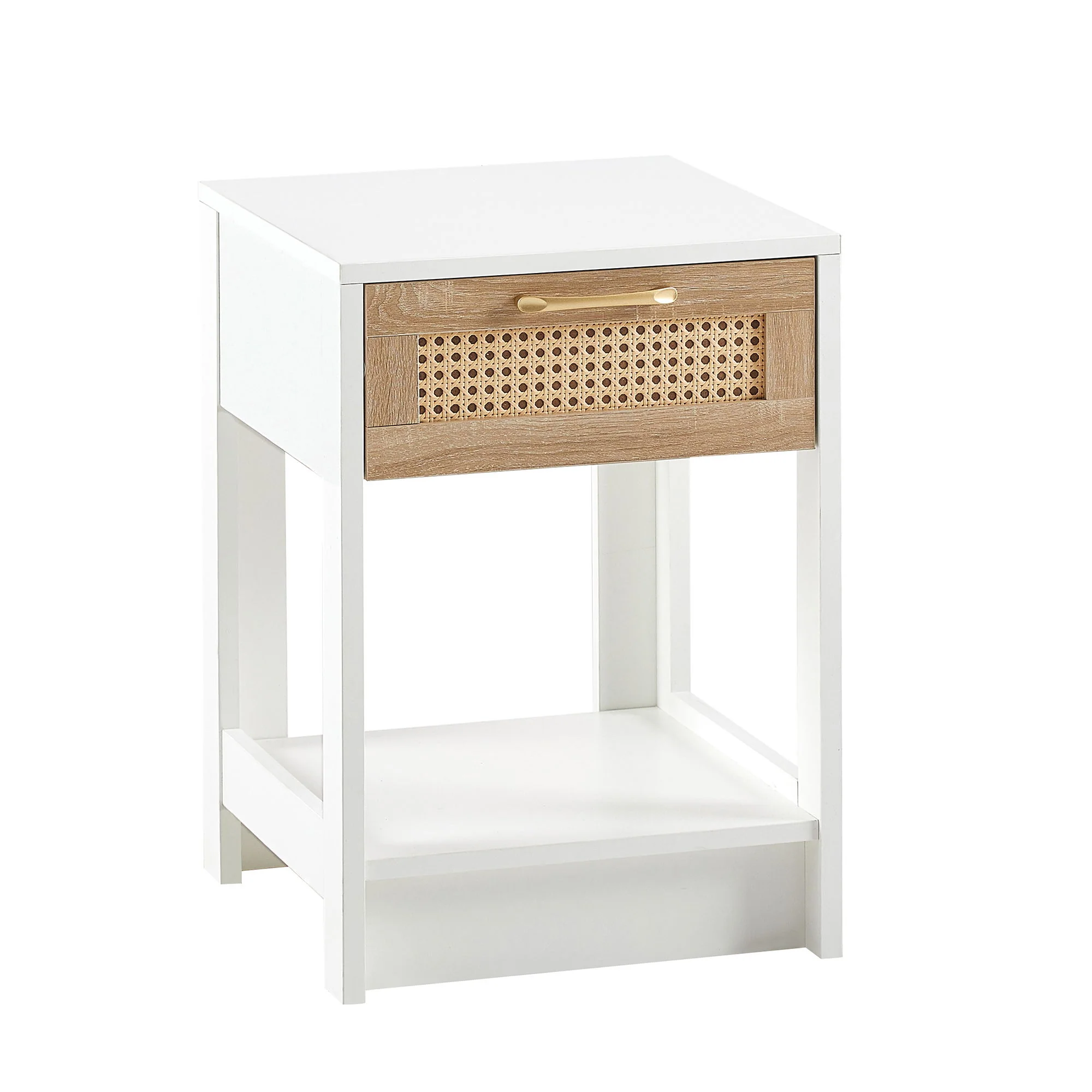 15.75" Rattan End Table With Drawer, Modern Nightstand, Side Table For Living Room, Bedroom - Image 2