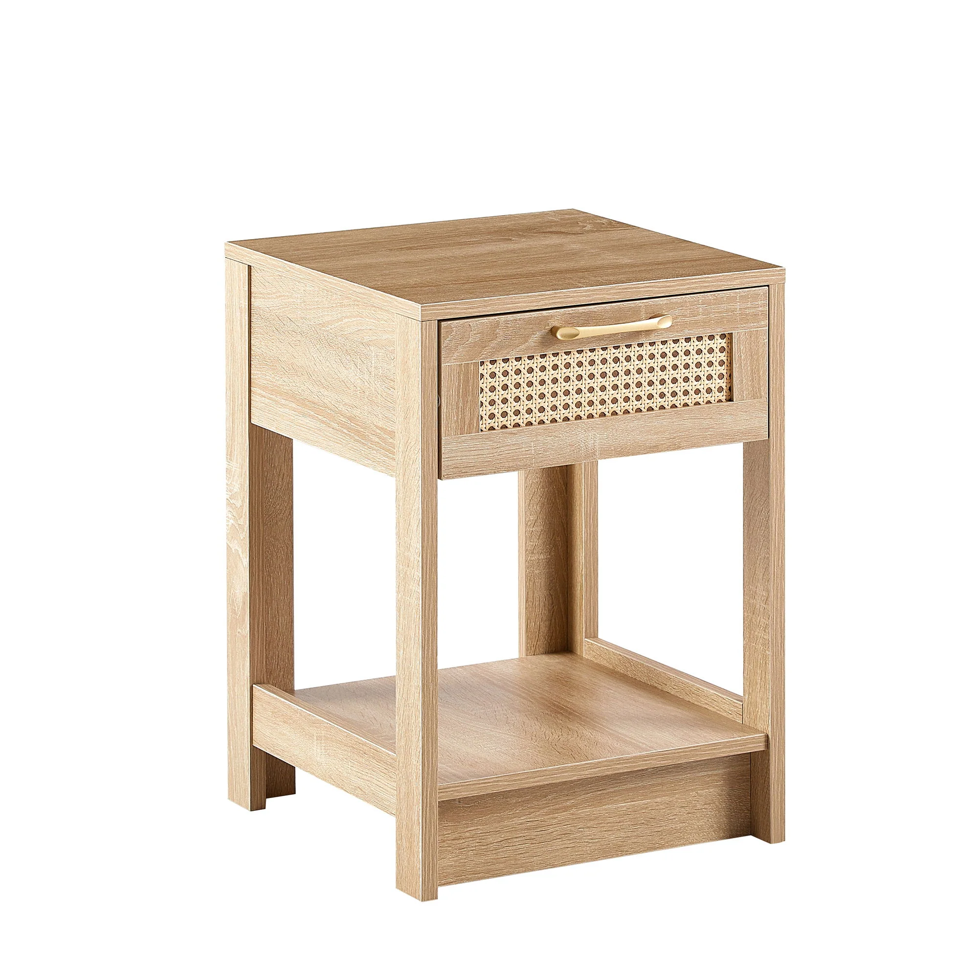 15.75" Rattan End Table With Drawer, Modern Nightstand, Side Table For Living Room, Bedroom - Image 6