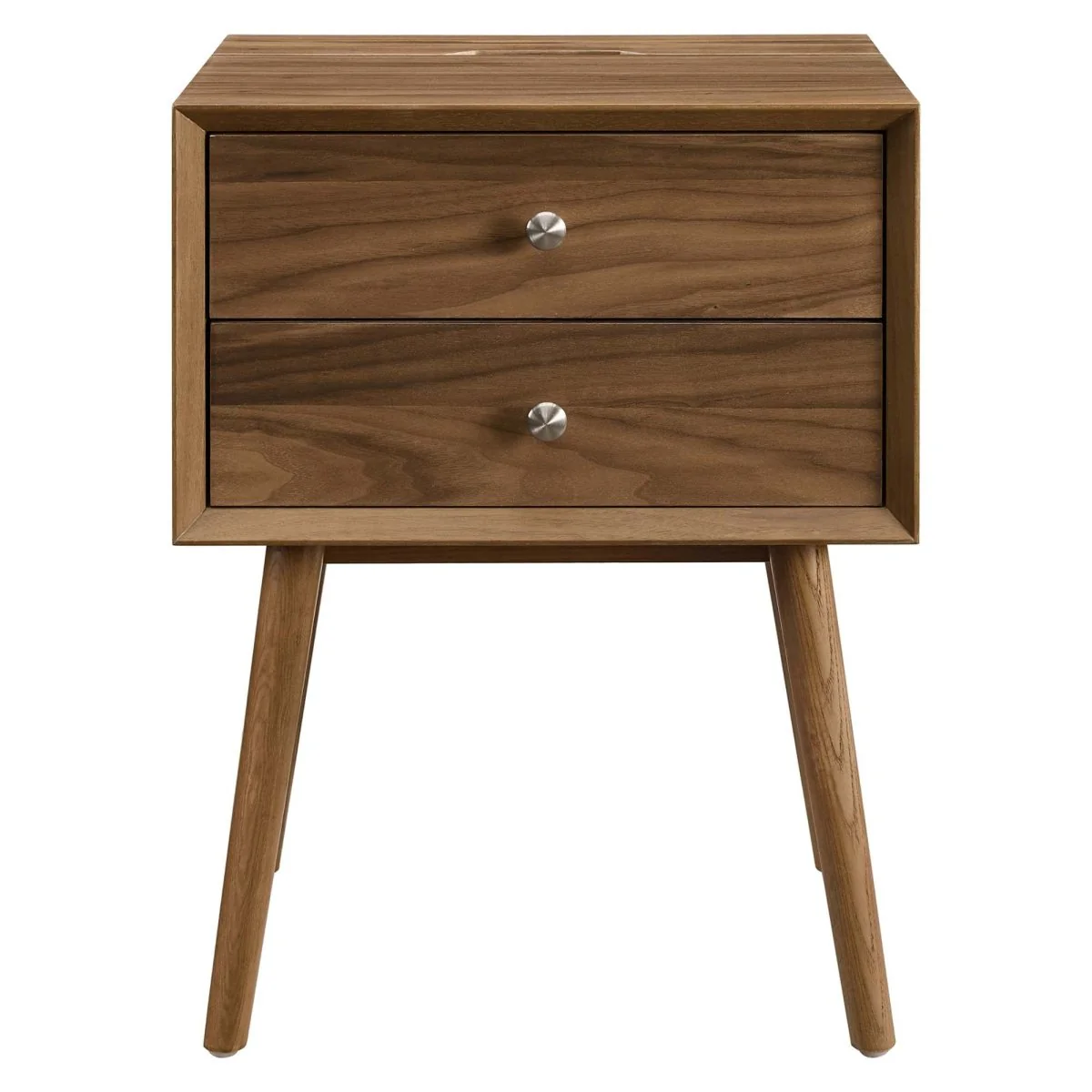 15" Mid Century Wood Nightstand with USB Ports - Image 6