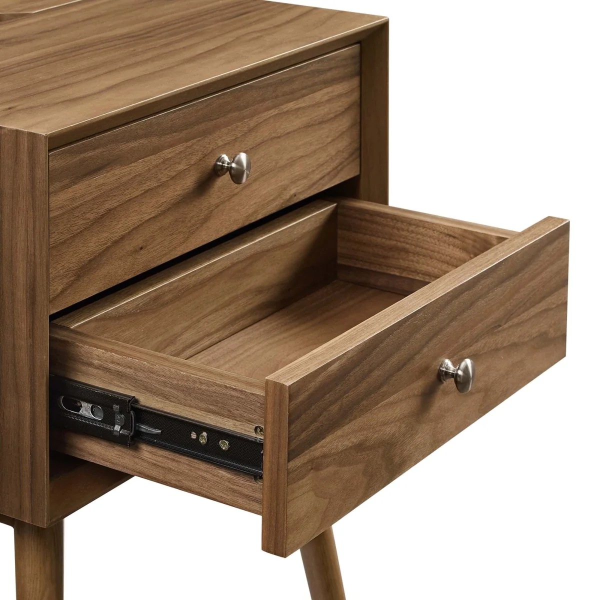 15" Mid Century Wood Nightstand with USB Ports - Image 7