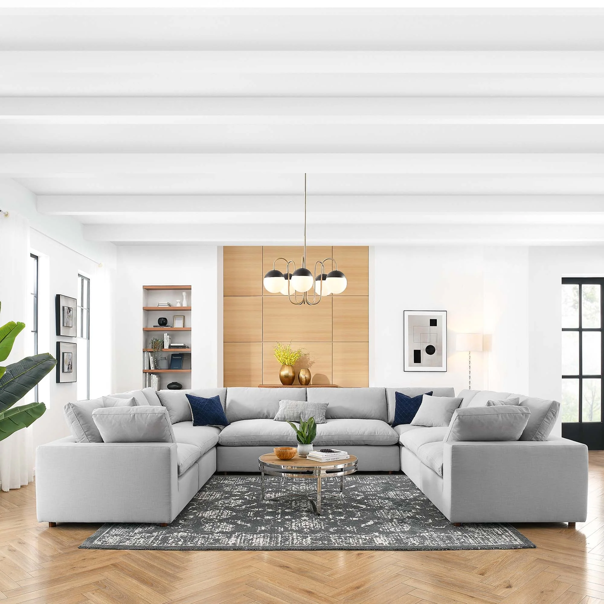158 Inch Down Filled Overstuffed 8-Piece Sectional Sofa - Image 14