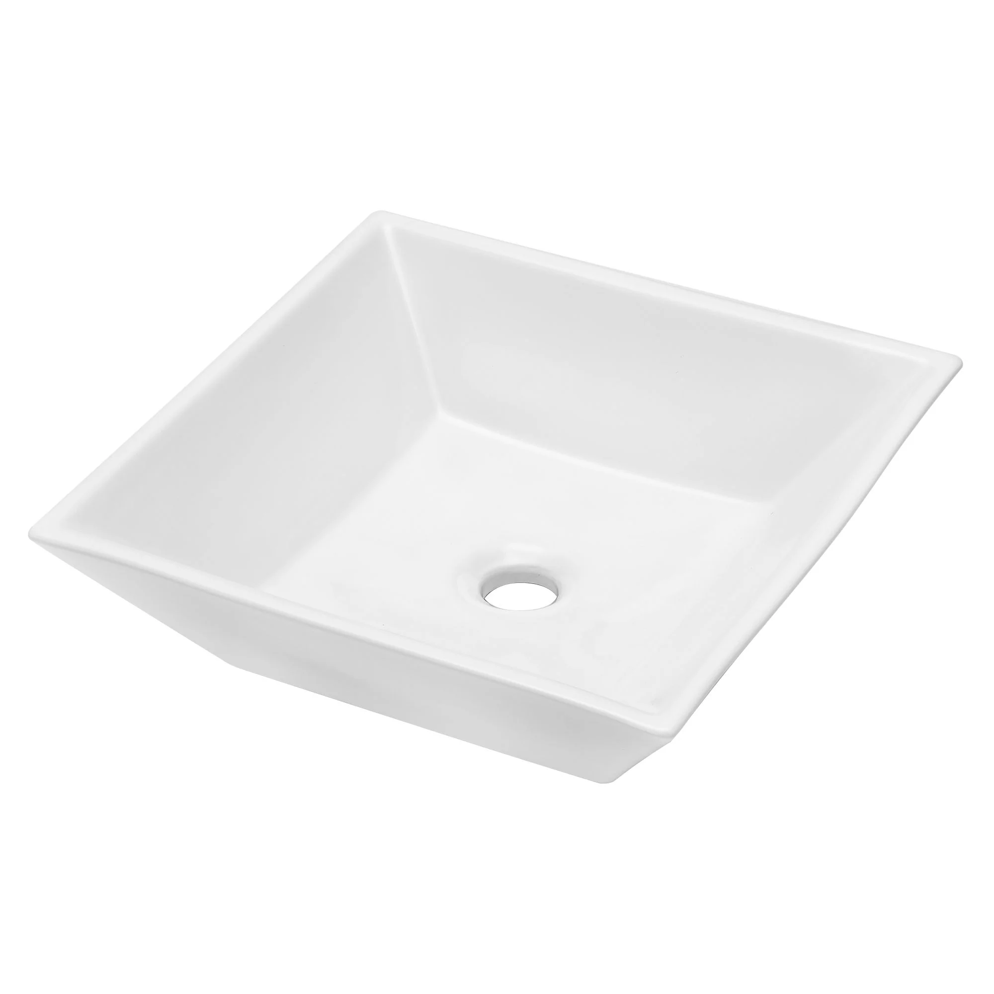 16" 6" Modern European Square Vessel Sink Glossy Porcelain Bathroom Vanity Top Above Counter Ceramic Basin - White - Image 5