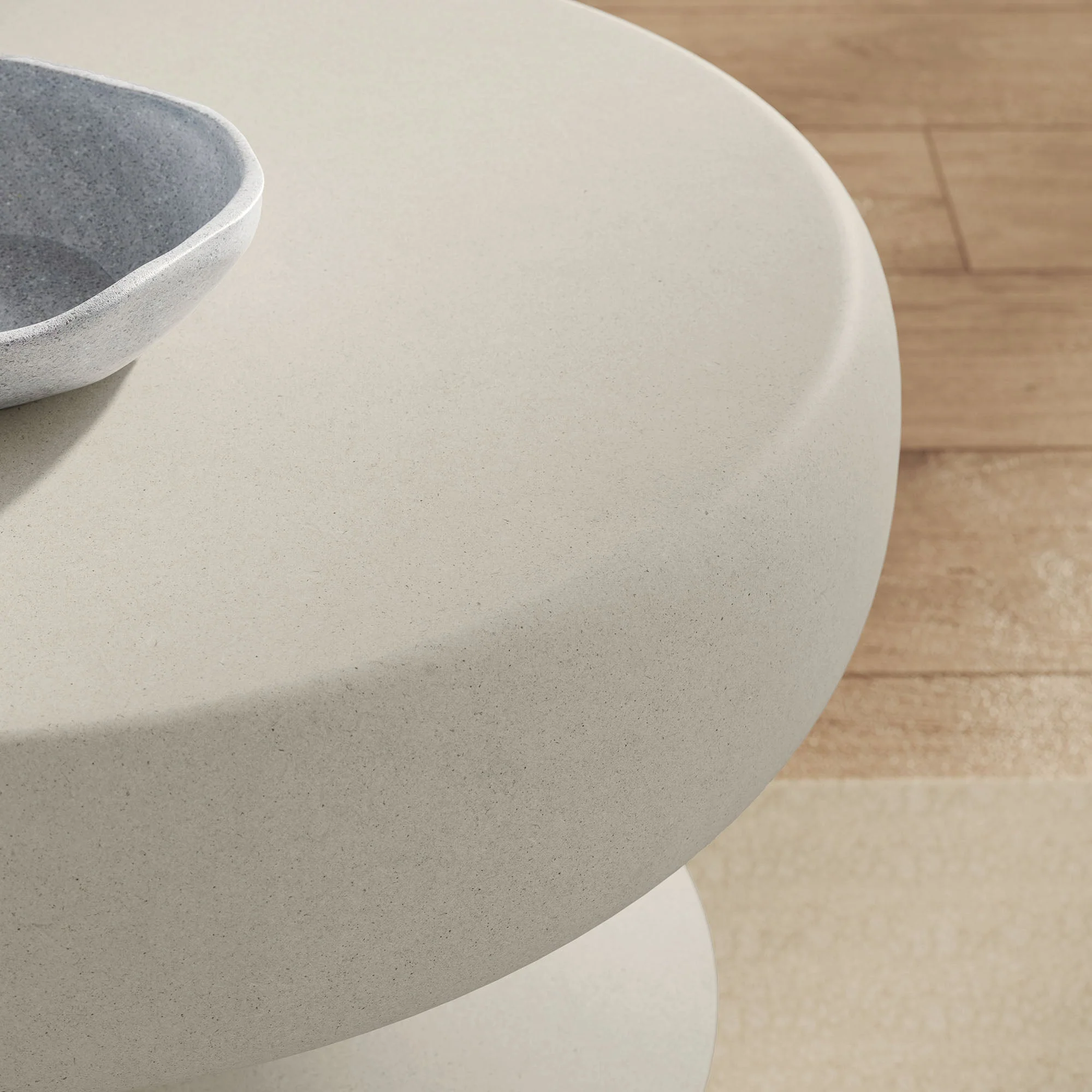 16" Light Gray Concrete Indoor Outdoor Hourglass Side Table - Image 5