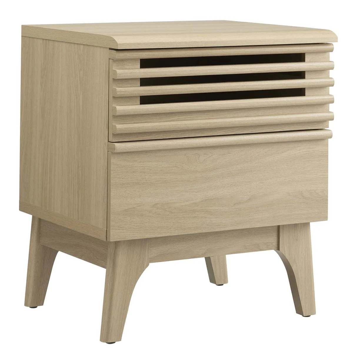 15" Mid Century Wood 2 Drawer Nightstand - Image 8