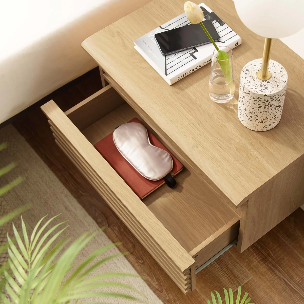 16" Mid Century Wall Mount Nightstand with Drawer - Image 12