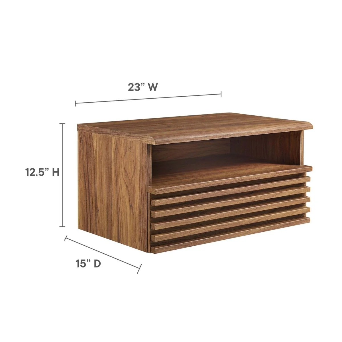 16" Mid Century Wall Mount Nightstand with Drawer - Image 19