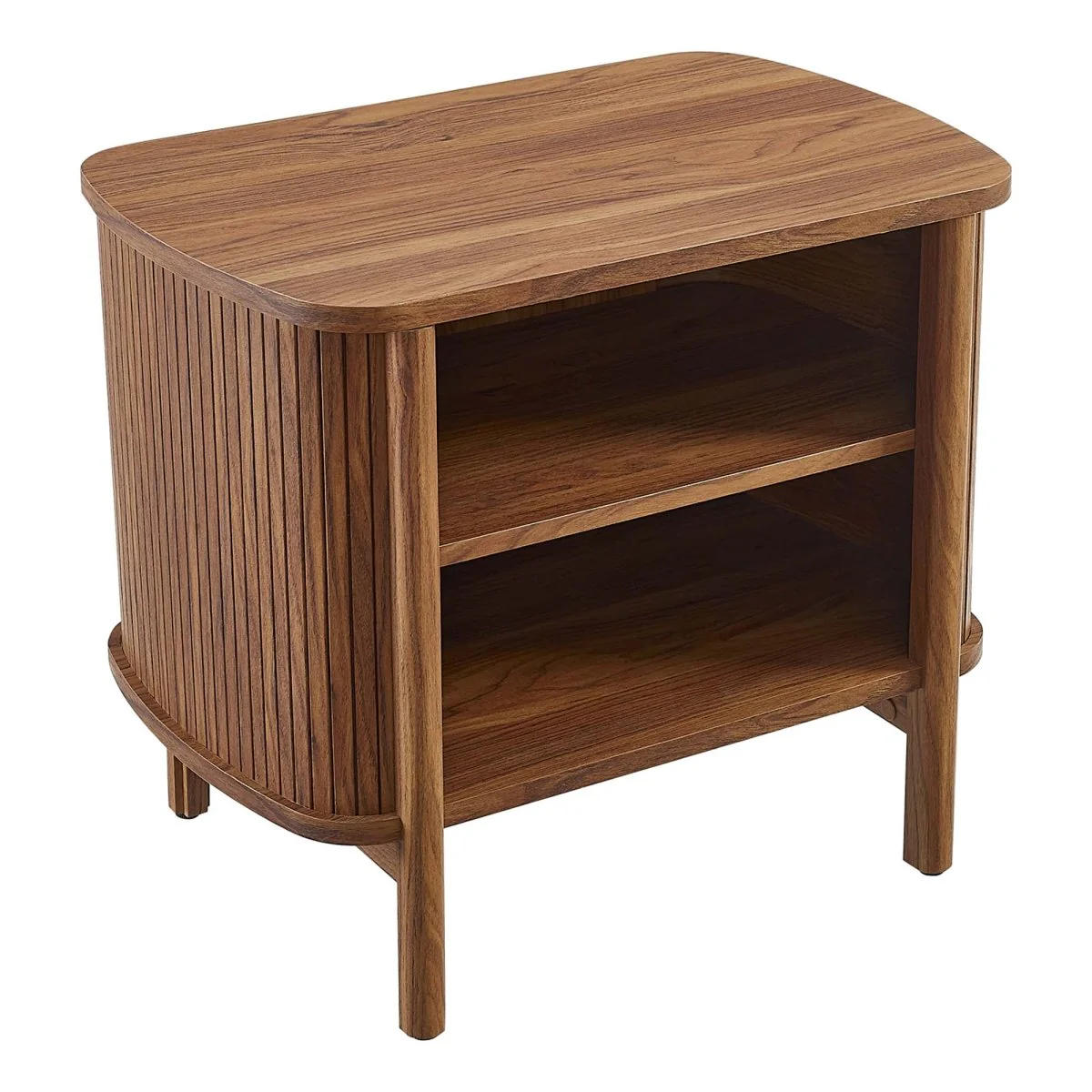 16" Modern Fluted Open Shelf Nightstand - Image 26