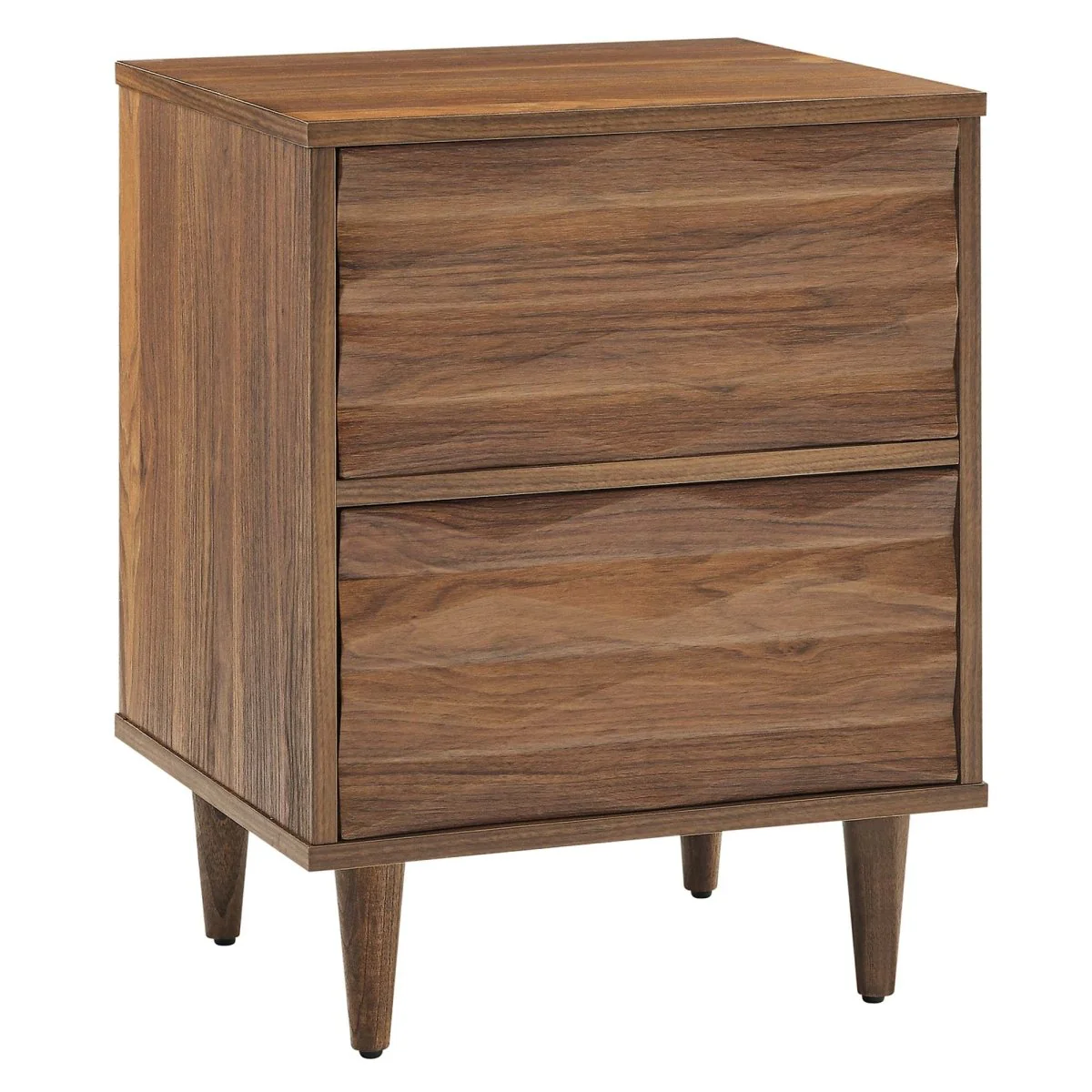 16" Modern Wave Pattern 2 Drawer Nightstand - Image 9