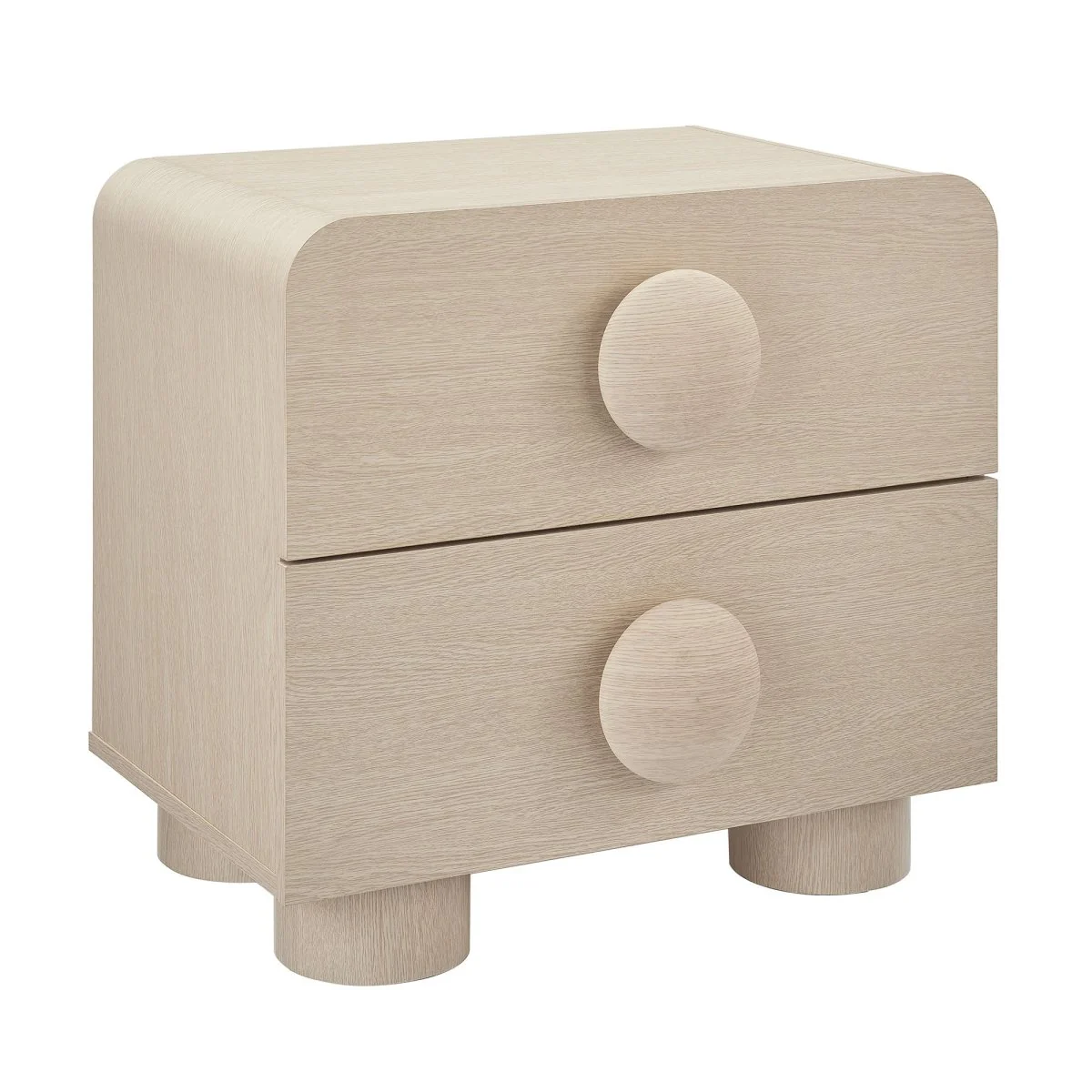 16" Retro Rounded 2 Drawer Nightstand - Image 10