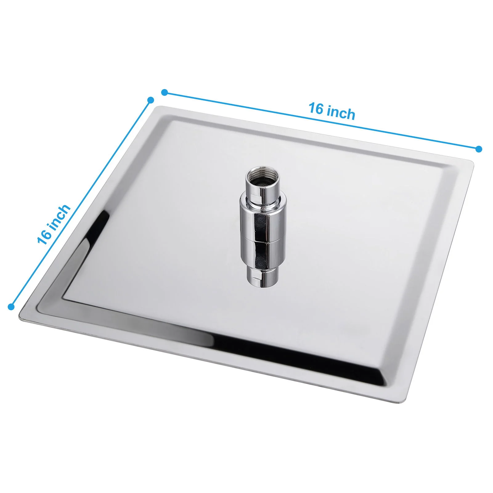 16" Square Rainfall Shower Head Fixed Wall Mount With Full Body Coverage & Self Cleaning Silicone Nozzles - Image 21