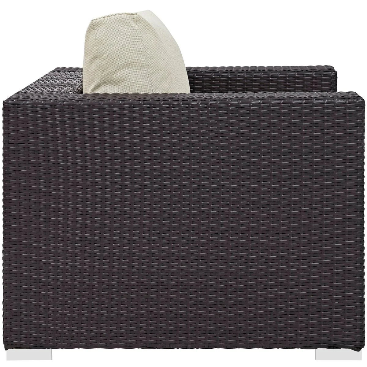 163" 7-Piece Beige Cushions Espresso Wicker Outdoor Patio Sectional Set - Image 5