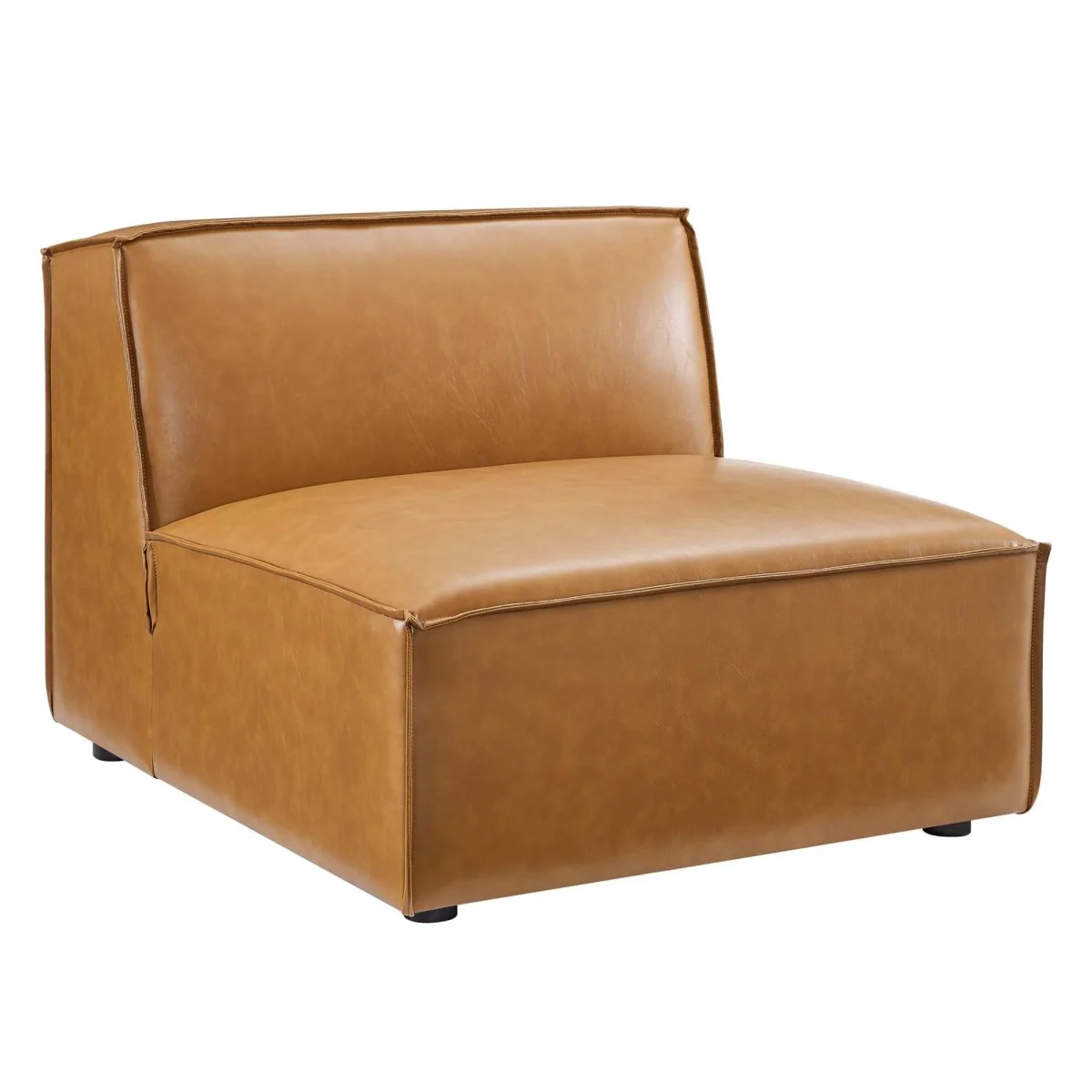 163-Inch Restore Vegan Leather 8-Piece Modular Sectional Sofa in Tan - Image 4