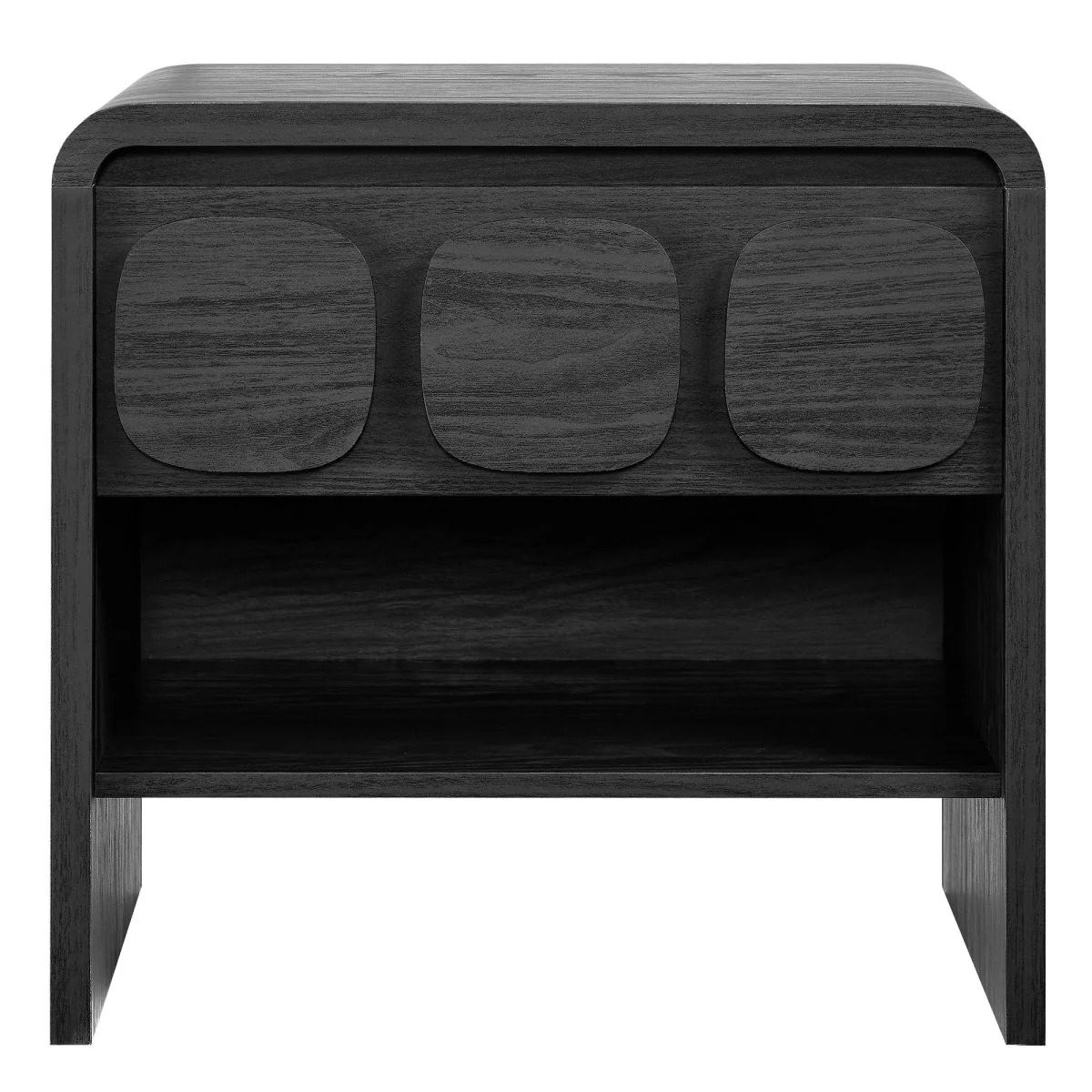 17" Modern Patterned 1 Drawer Nightstand with Shelf - Image 6