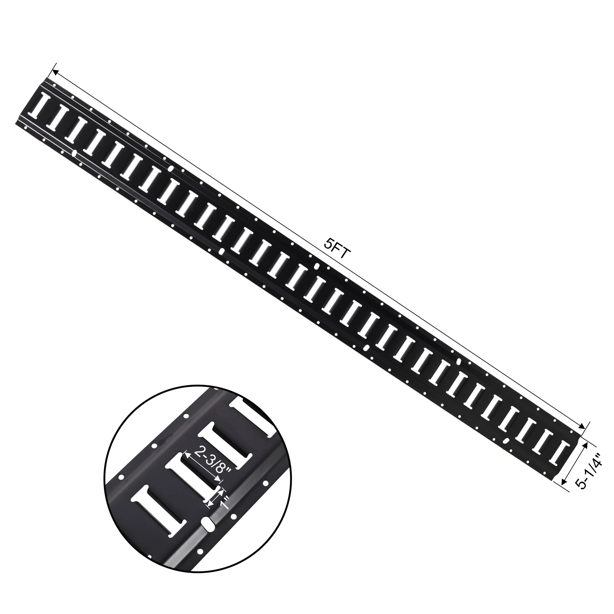 18 Pieces E Track Tie-Down Rail Kit For Trucks, Vans, And Garages With O-Ring Anchors And Ratchet Straps - Black - Image 6