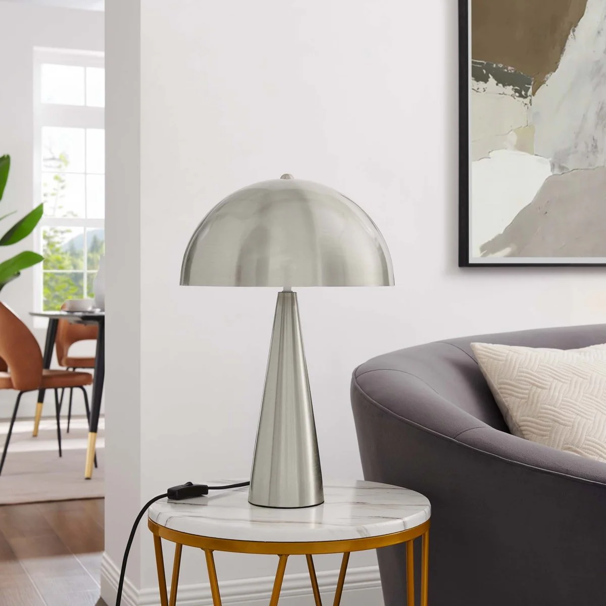 18" Two-Light Metal Table Lamp for Living Room, Bedside and Desk Lighting - Image 5
