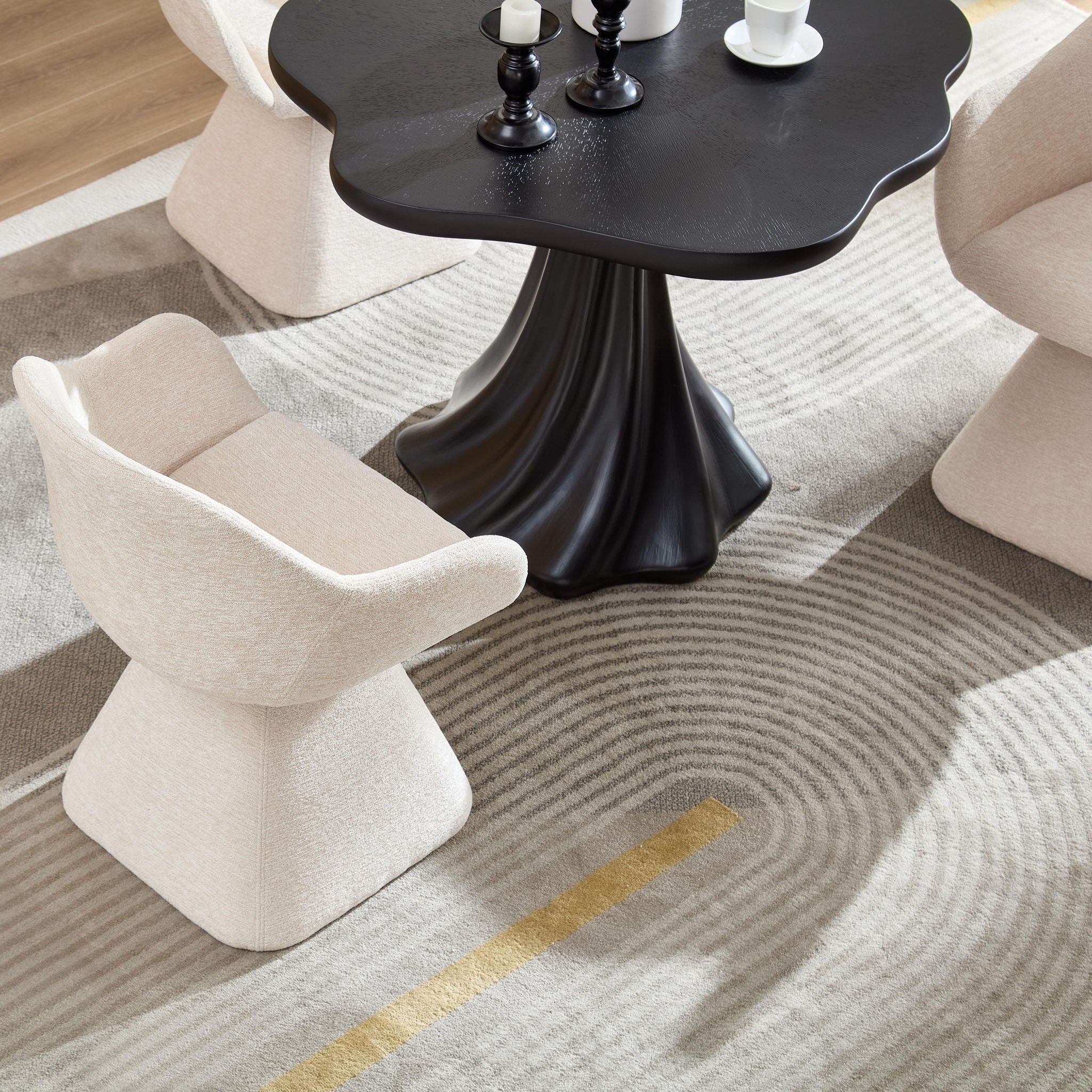 180° Rotating Accent Chair For Living Room - Beige - Image 2