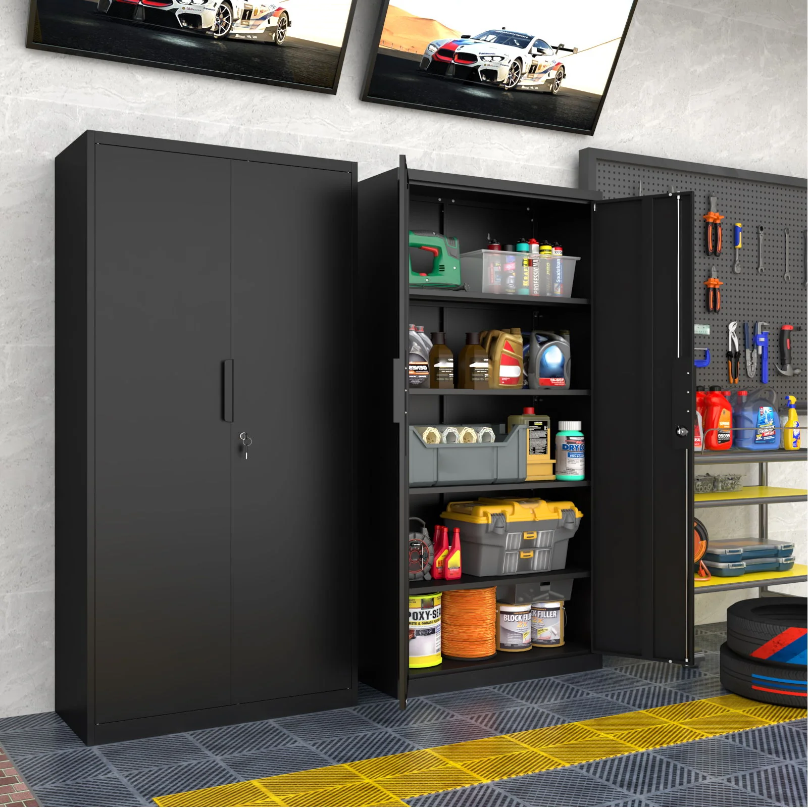 2 Door File Cabinet With Lock, 4 Adjustable Shelves, Heavy-Duty - Image 14