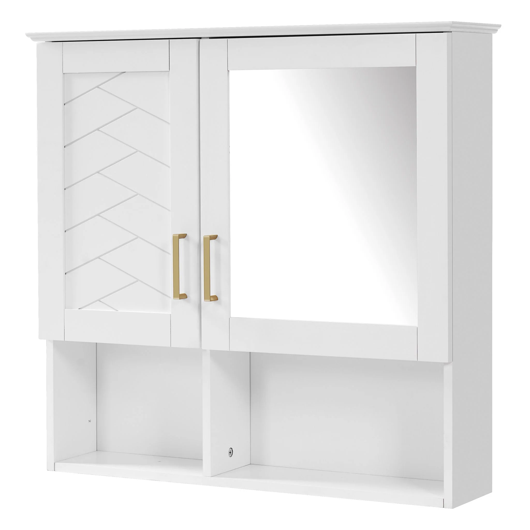 2 In 1 Wall-Mounted Mirror Cabinet With Adjustable Shelves, Soft-Close Doors, High-Definition Mirror & Storage - Image 3