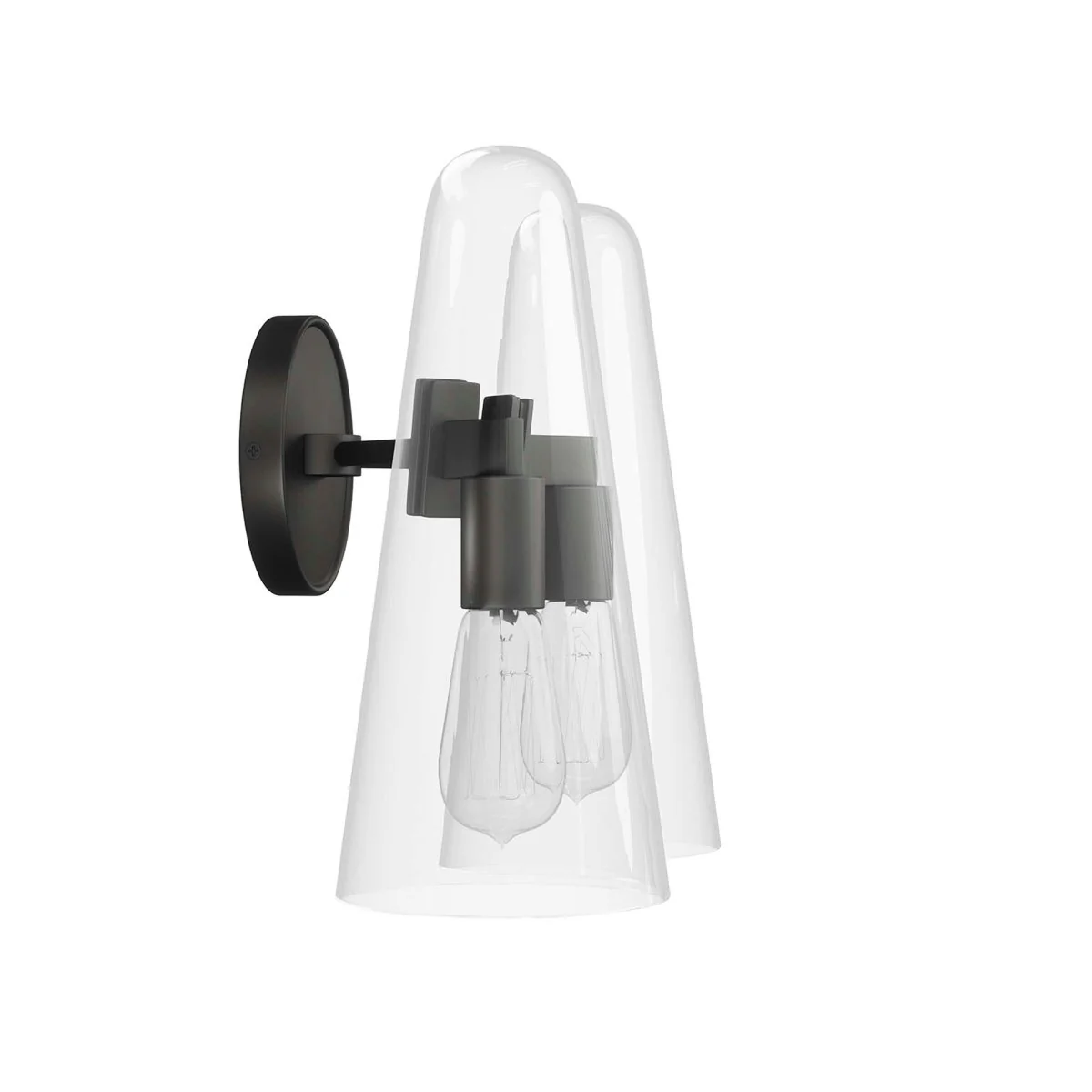 2-Light Double Glass Cone Wall Sconce – Modern Indoor Vanity & Hallway Lighting Fixture - Image 15