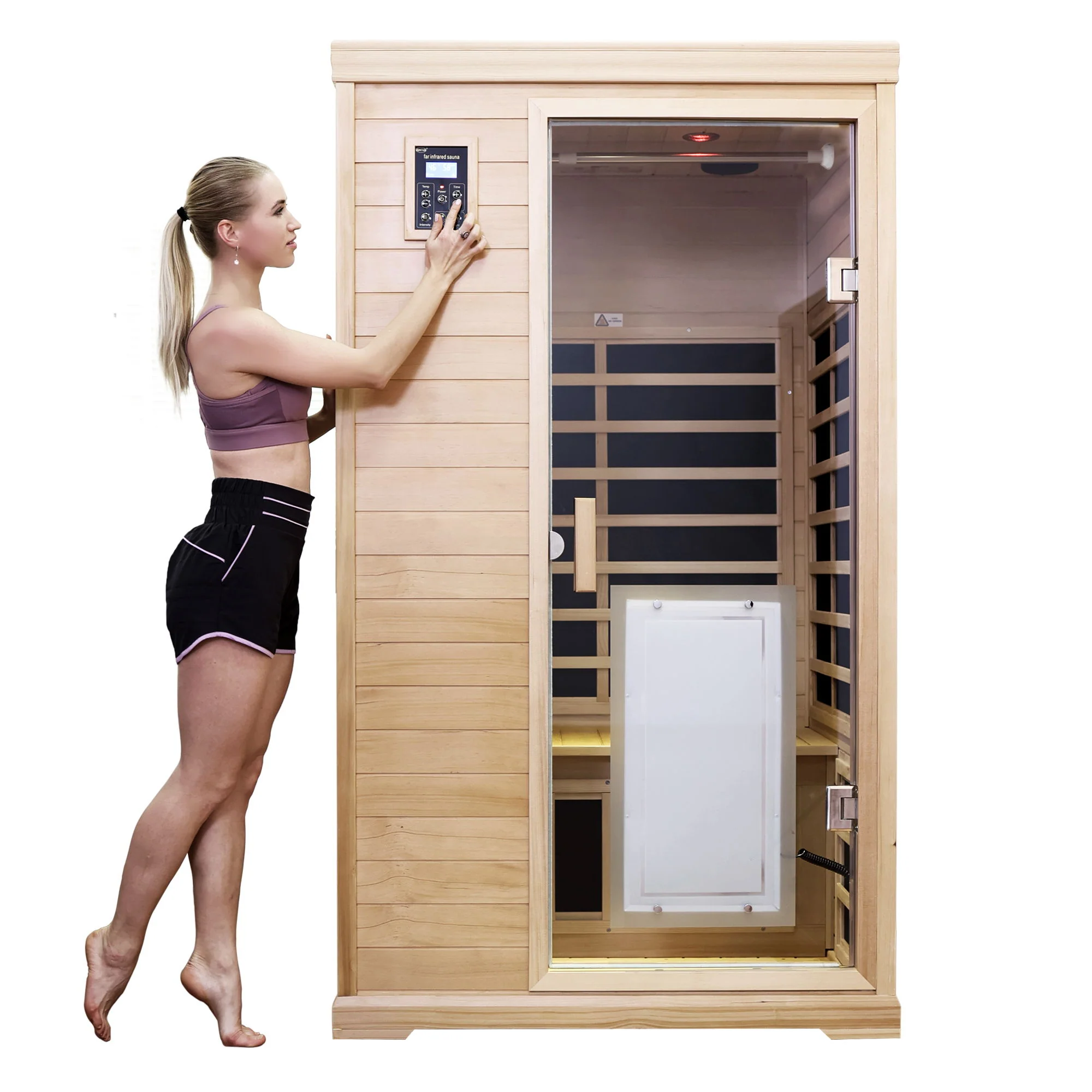 2 Person Far Infrared Hemlock Indoor Sauna Room - Natural - Image 4