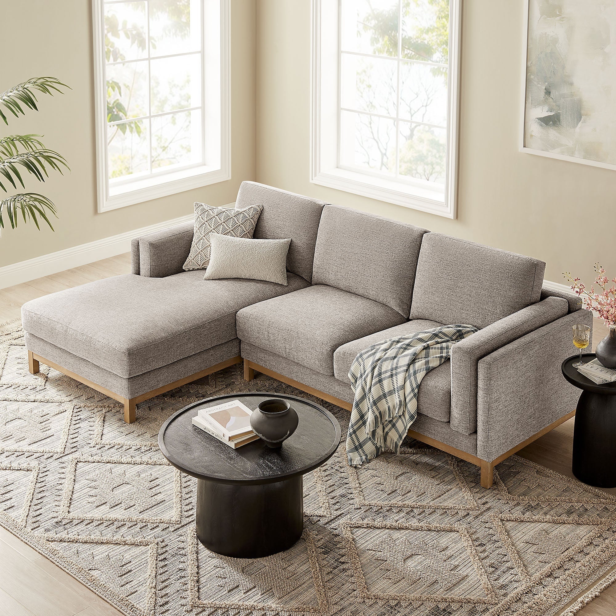 2 Piece 102" Left-Facing Fabric Sectional Sofa with Chaise - Image 10